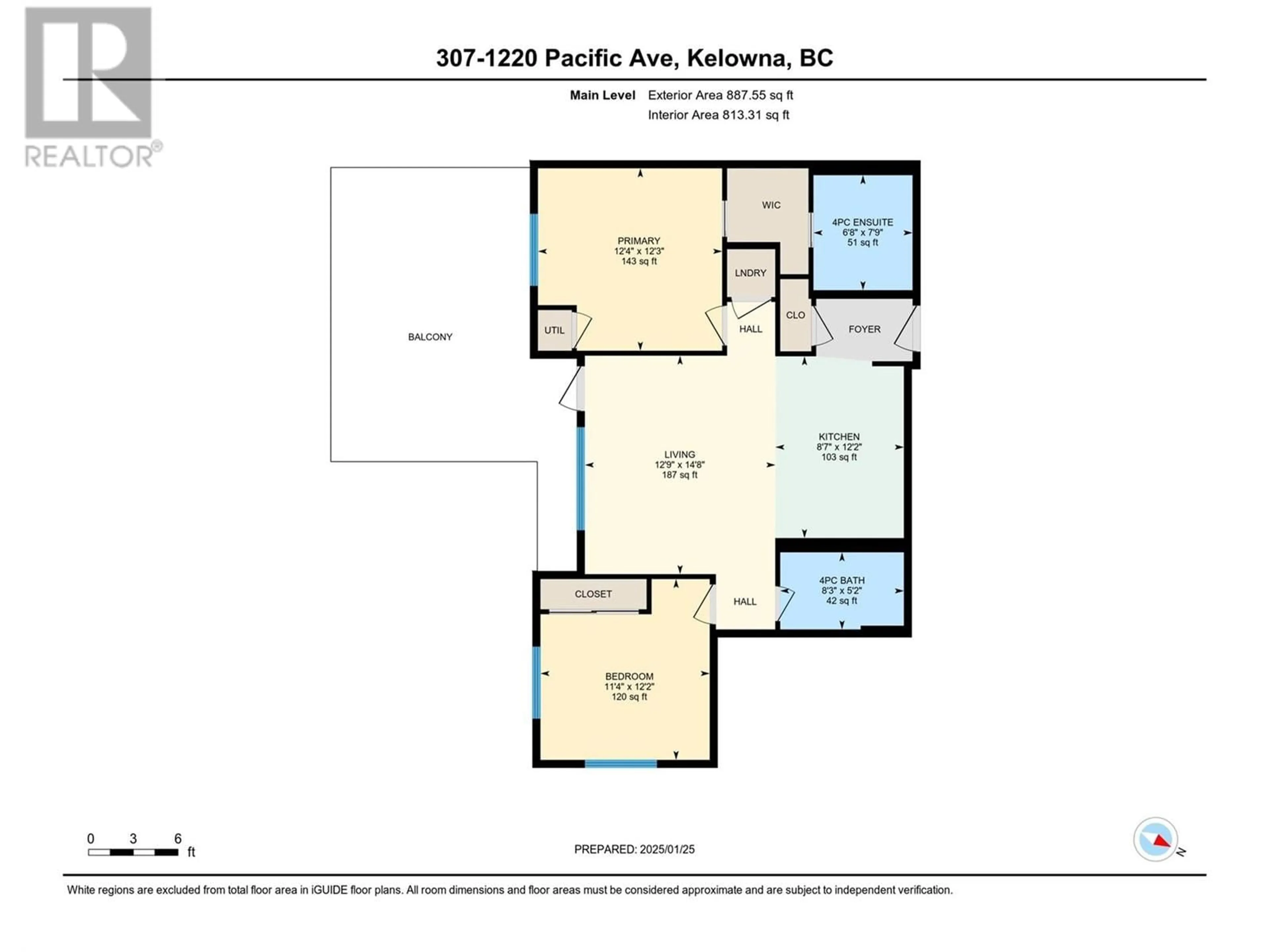 Floor plan for 307 - 1220 PACIFIC AVENUE, Kelowna British Columbia V1Y5T7