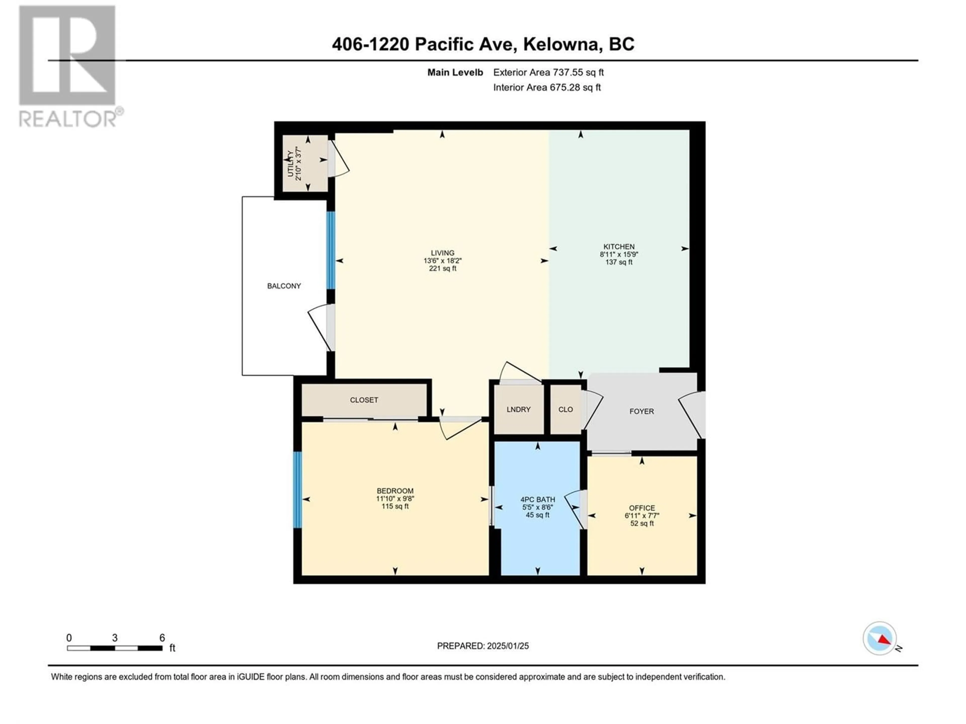 Floor plan for 406 - 1220 PACIFIC AVENUE, Kelowna British Columbia V1Y5T7