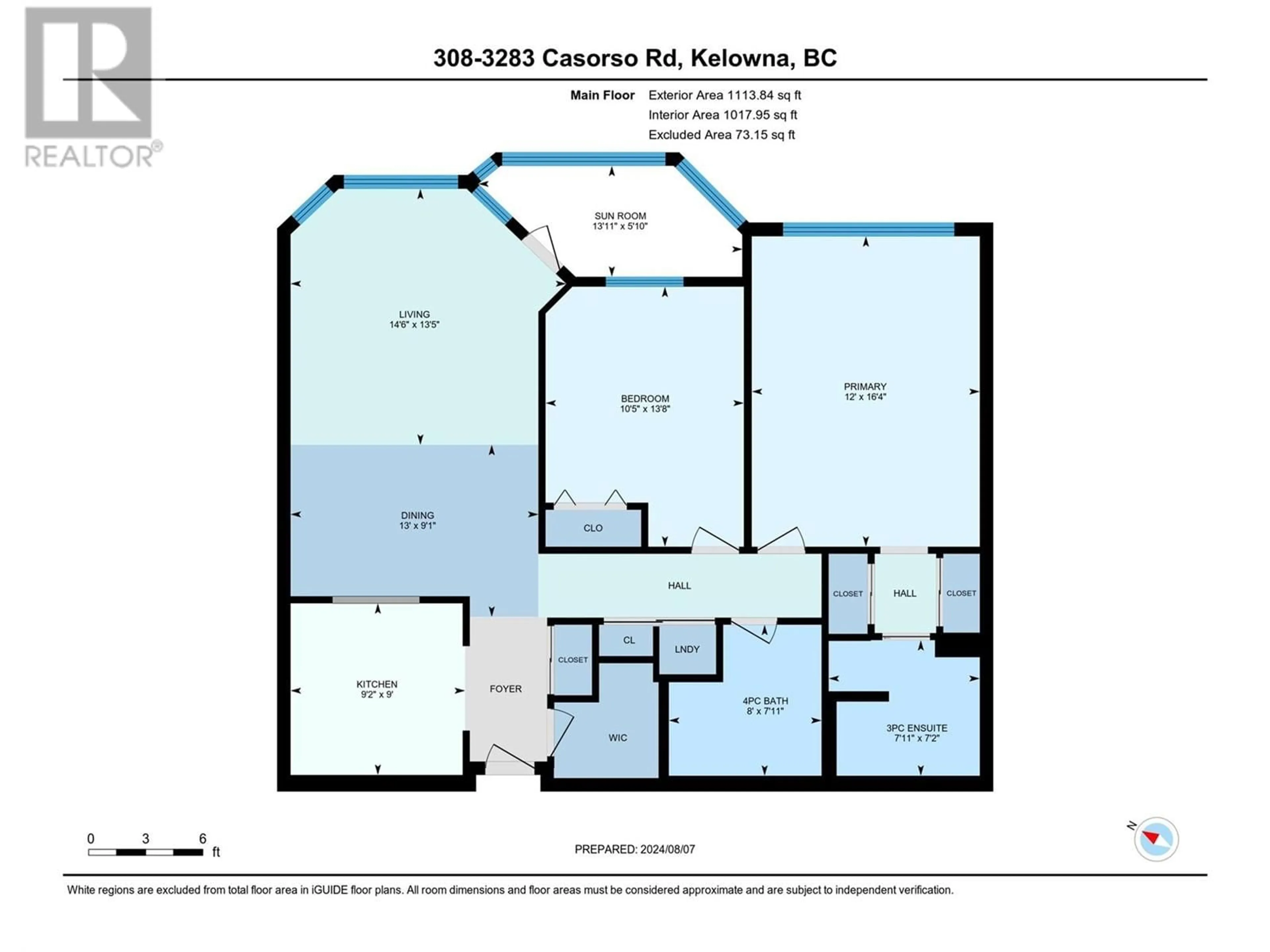 Floor plan for 308 - 3283 CASORSO ROAD, Kelowna British Columbia V1W3L6