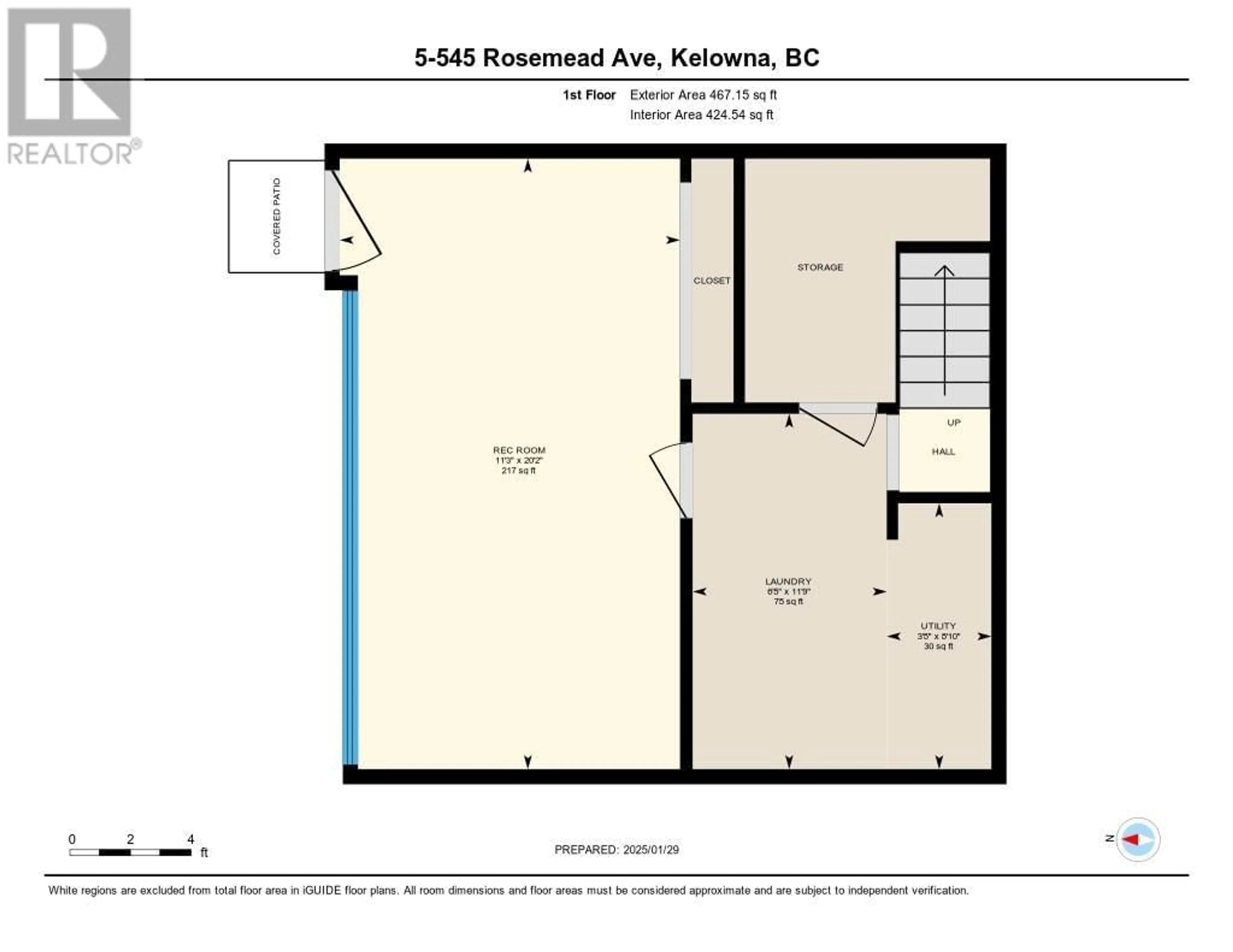 Floor plan for 545 Rosemead Avenue Unit# 5, Kelowna British Columbia V1Y5Z9