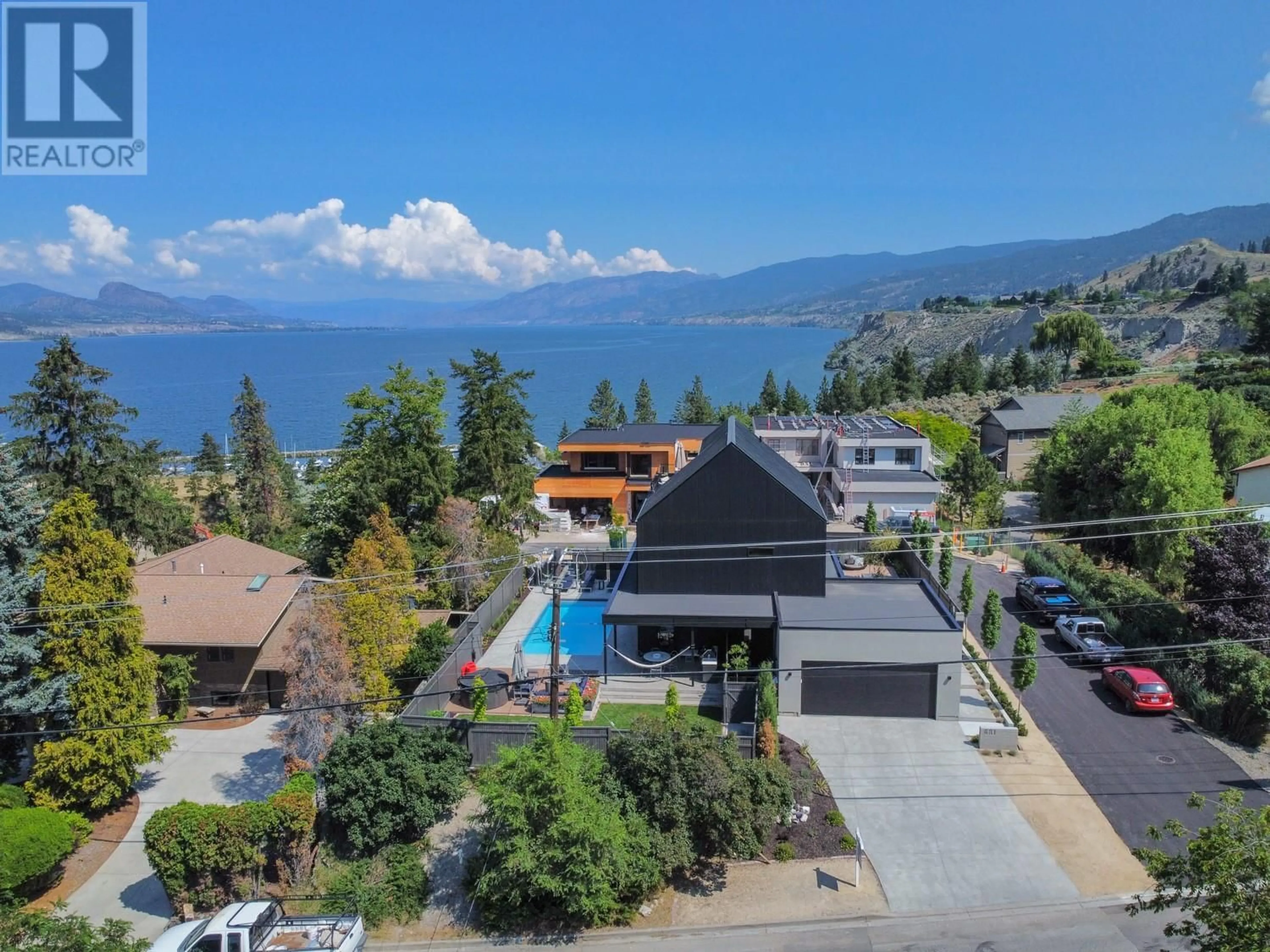 A pic from outside/outdoor area/front of a property/back of a property/a pic from drone, water/lake/river/ocean view for 681 Vancouver Avenue, Penticton British Columbia V2A1A4