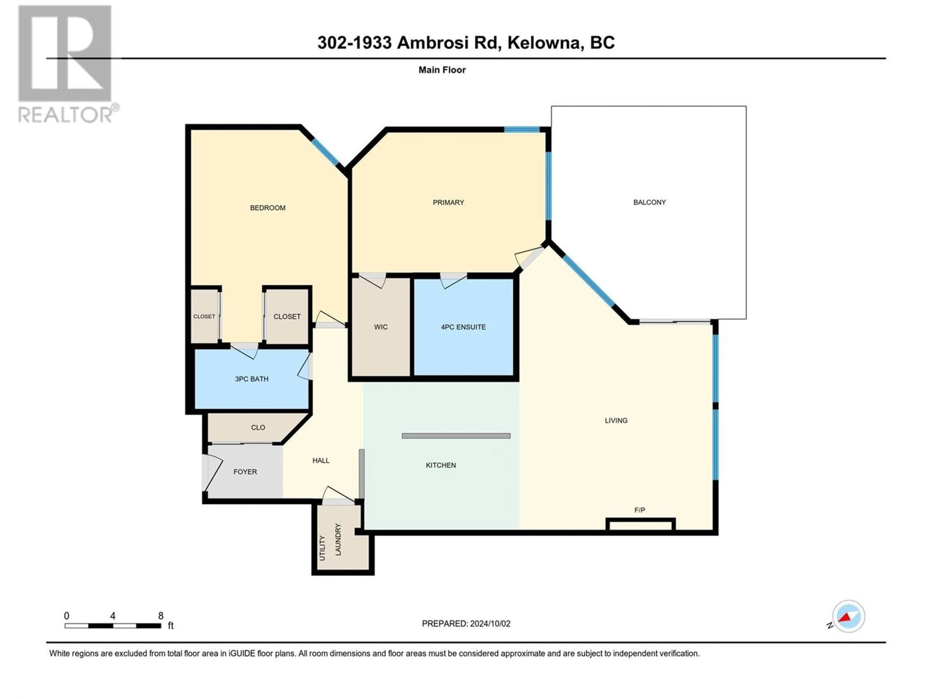 Floor plan for 302 - 1933 AMBROSI ROAD, Kelowna British Columbia V1Y4S1