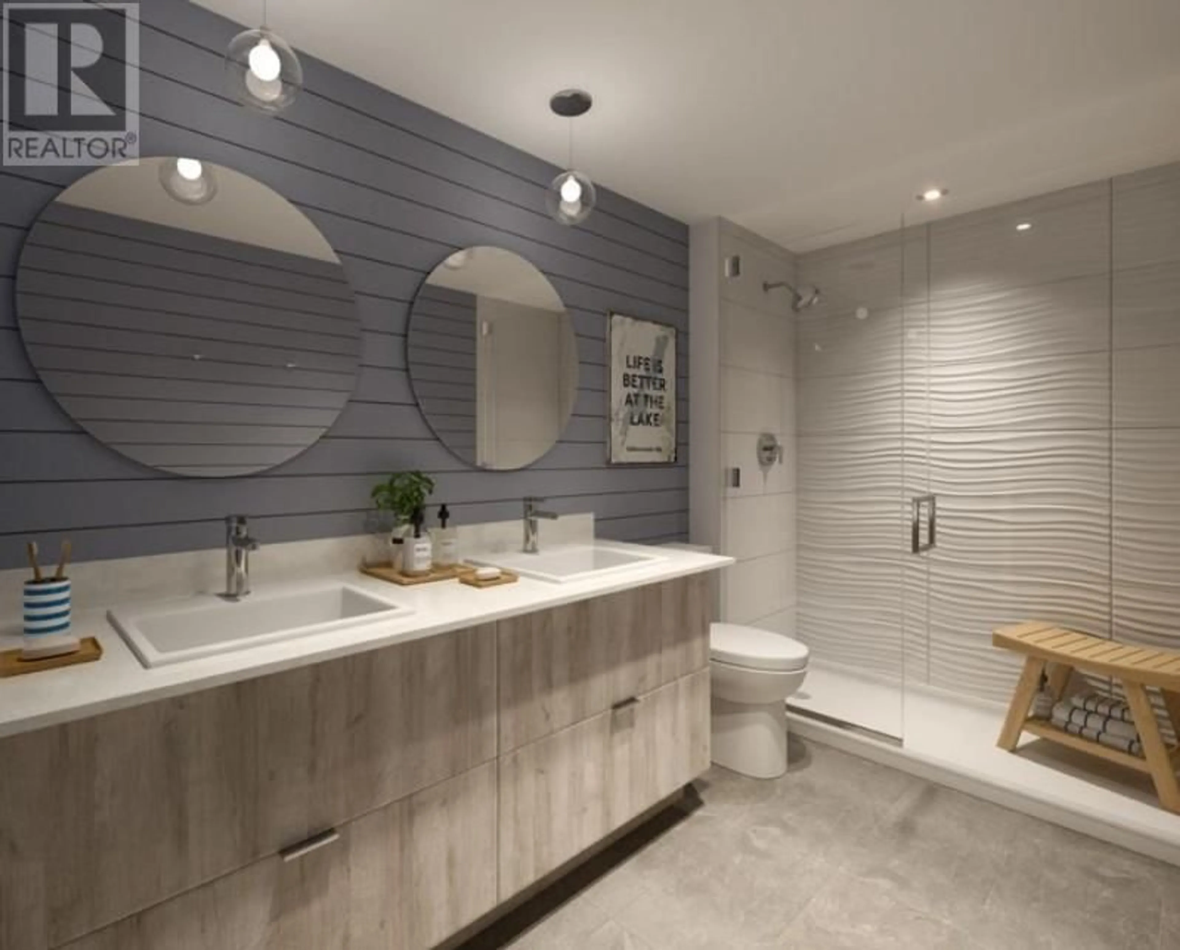 Contemporary bathroom, ceramic/tile floor for 811 - 3699 CAPOZZI ROAD, Kelowna British Columbia V1W0G3
