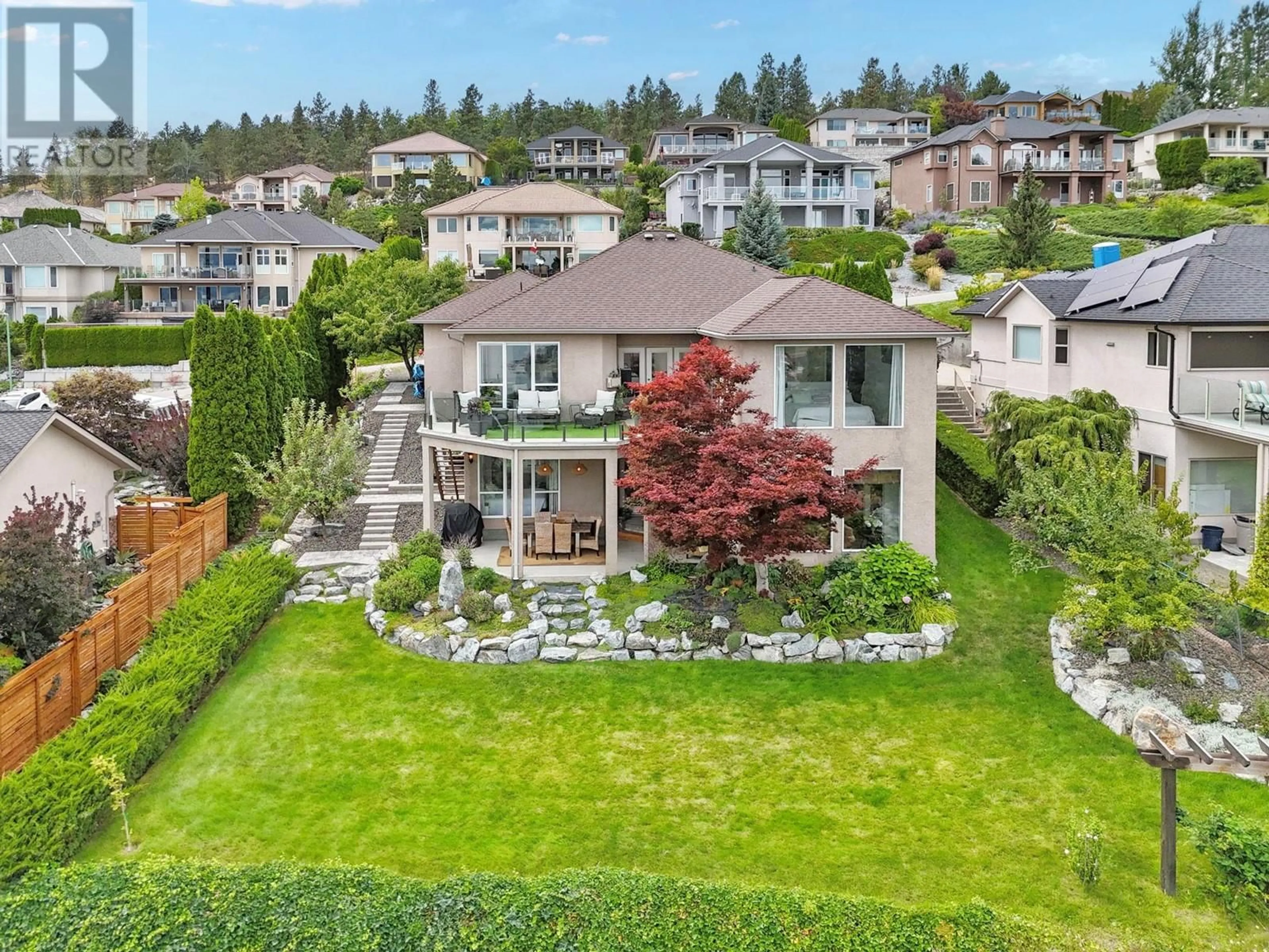 A pic from outside/outdoor area/front of a property/back of a property/a pic from drone, unknown for 3567 Royal Gala Drive, West Kelowna British Columbia V4T2M4