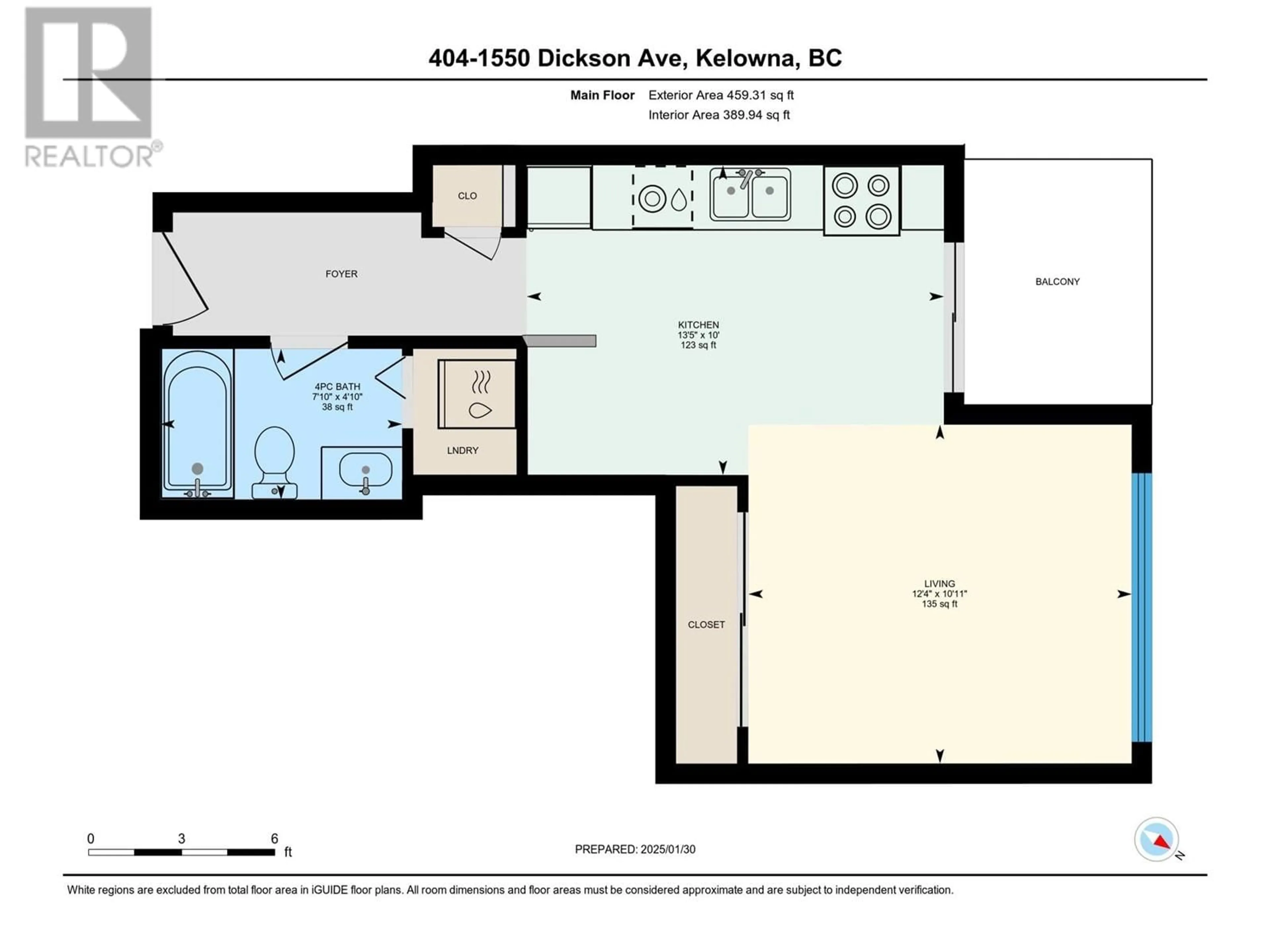 Floor plan for 1550 Dickson Avenue Unit# 404, Kelowna British Columbia V1Y9Y8