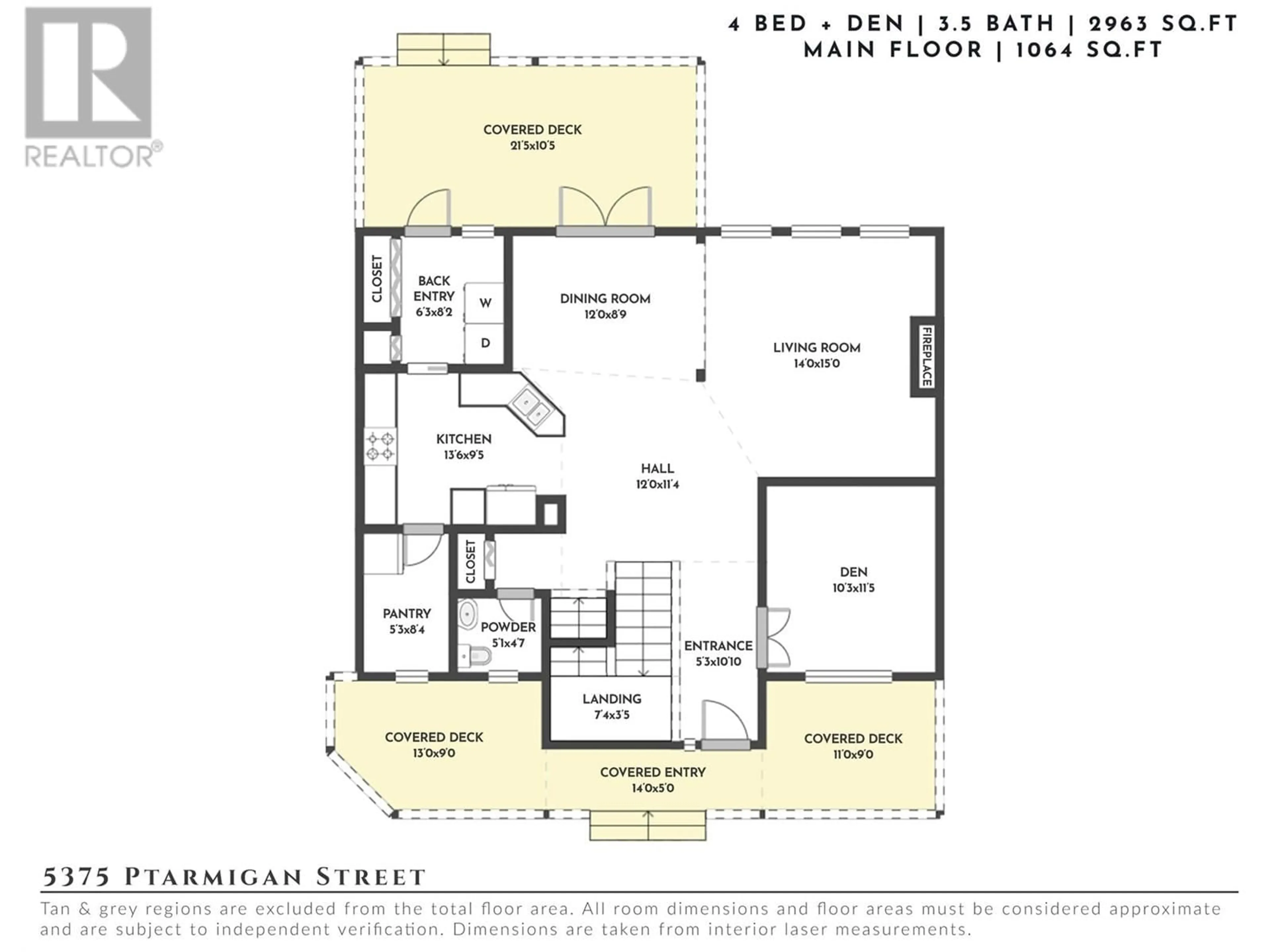 Floor plan for 5375 Ptarmigan Street, Kelowna British Columbia V1W5A4