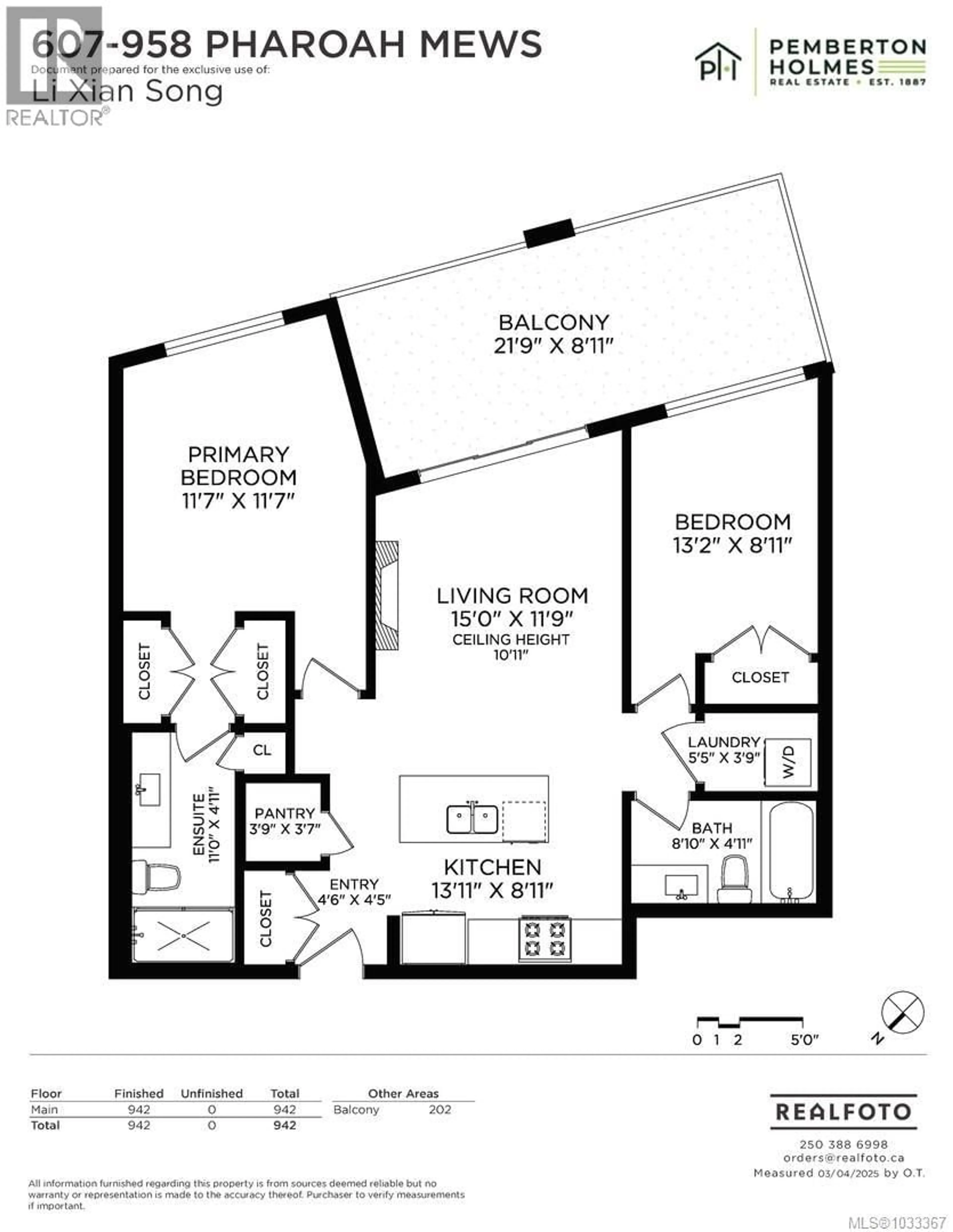 Floor plan for 607 - 958 PHAROAH MEWS, Langford British Columbia V9B7A1