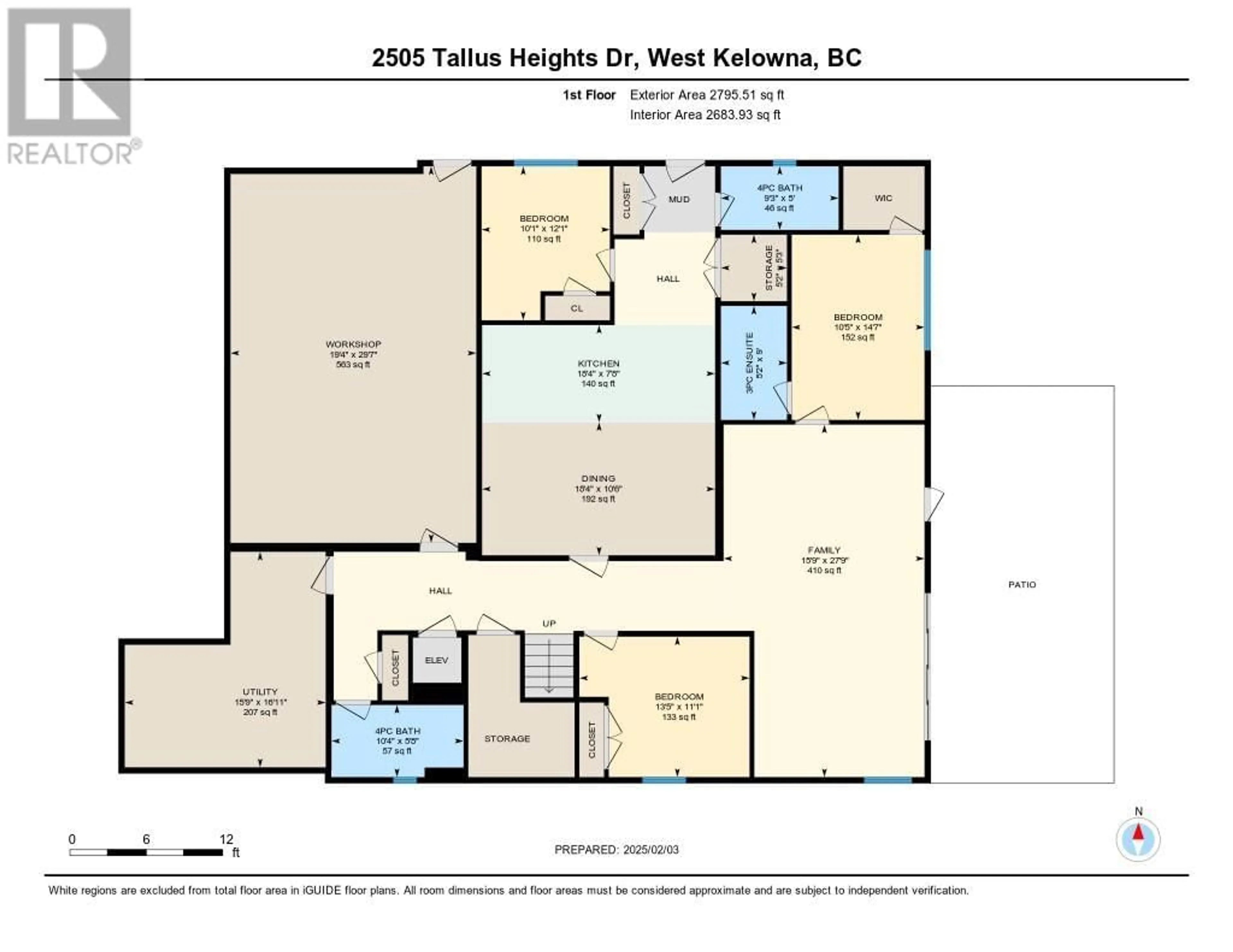 Floor plan for 2505 Tallus Heights Drive, West Kelowna British Columbia V4T3M2