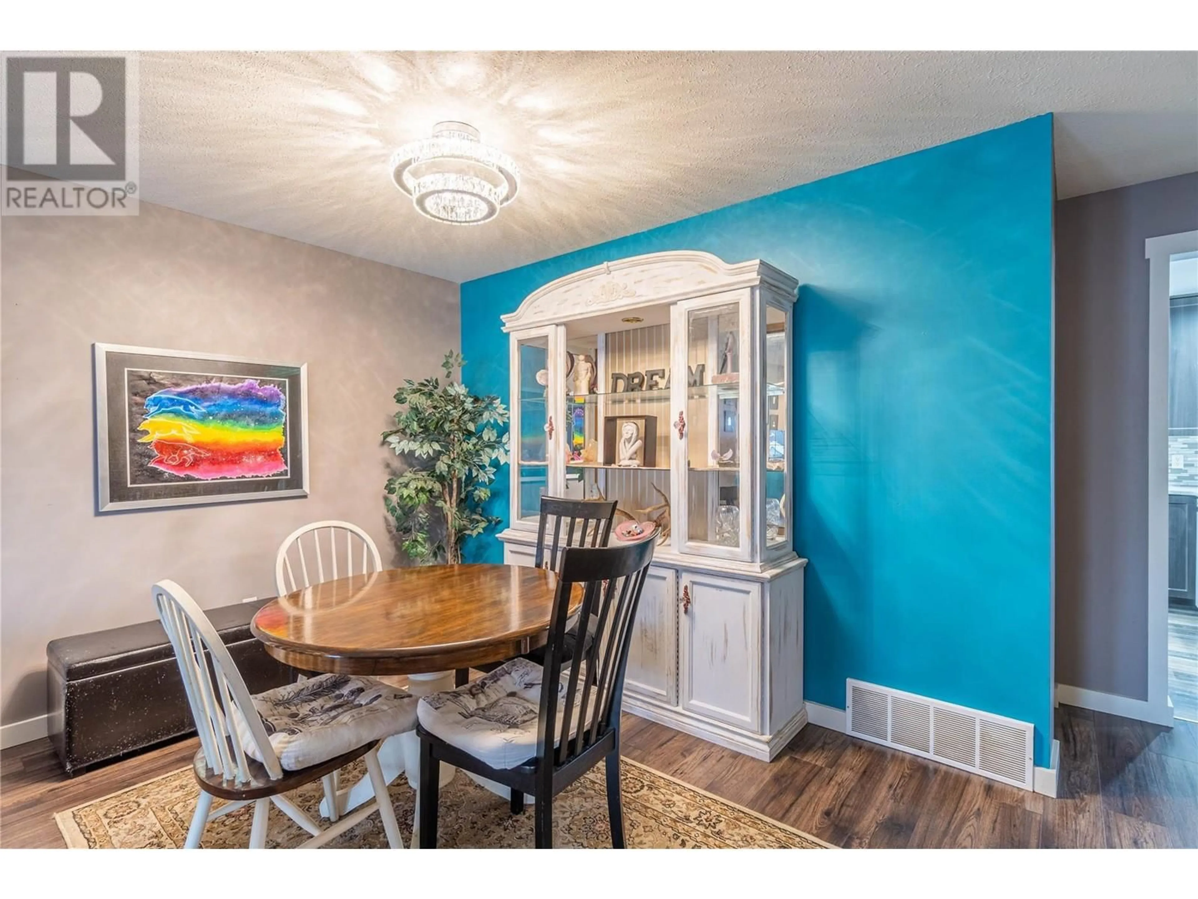 Dining room, wood/laminate floor for 114 Fernie Place, Kamloops British Columbia V2C6S4