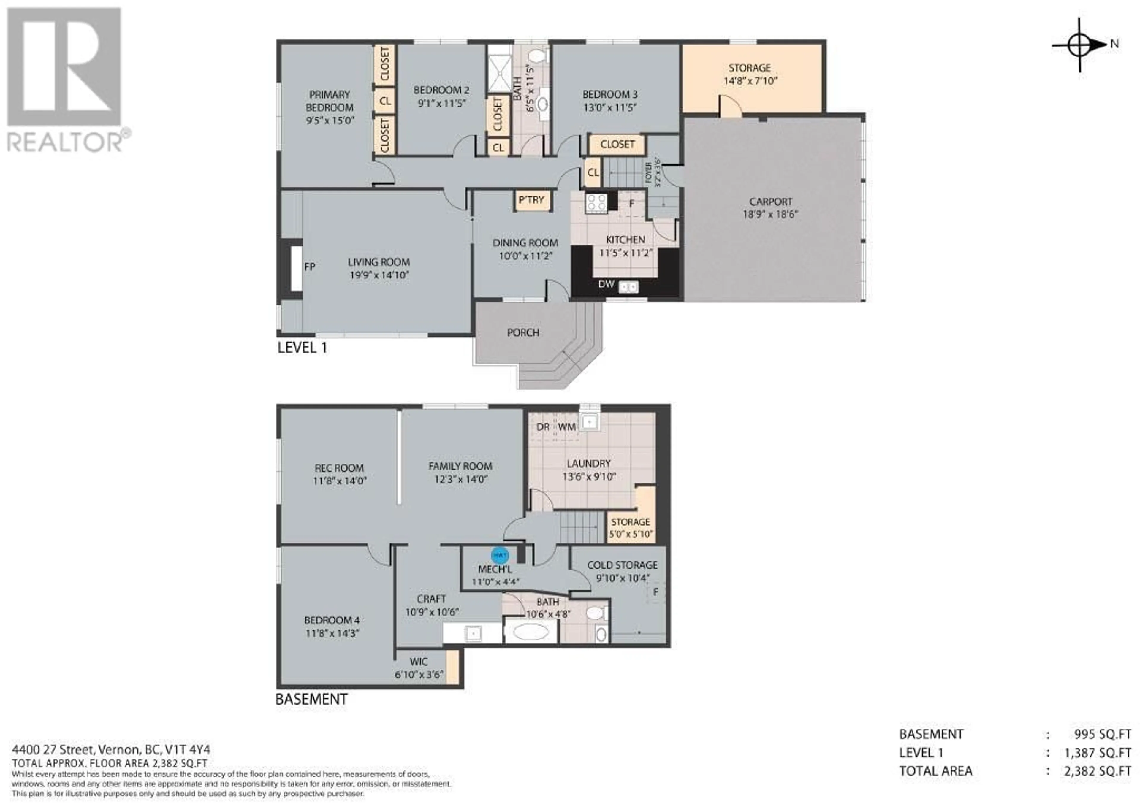 Floor plan for 4400 25 Street, Vernon British Columbia V1T4S6