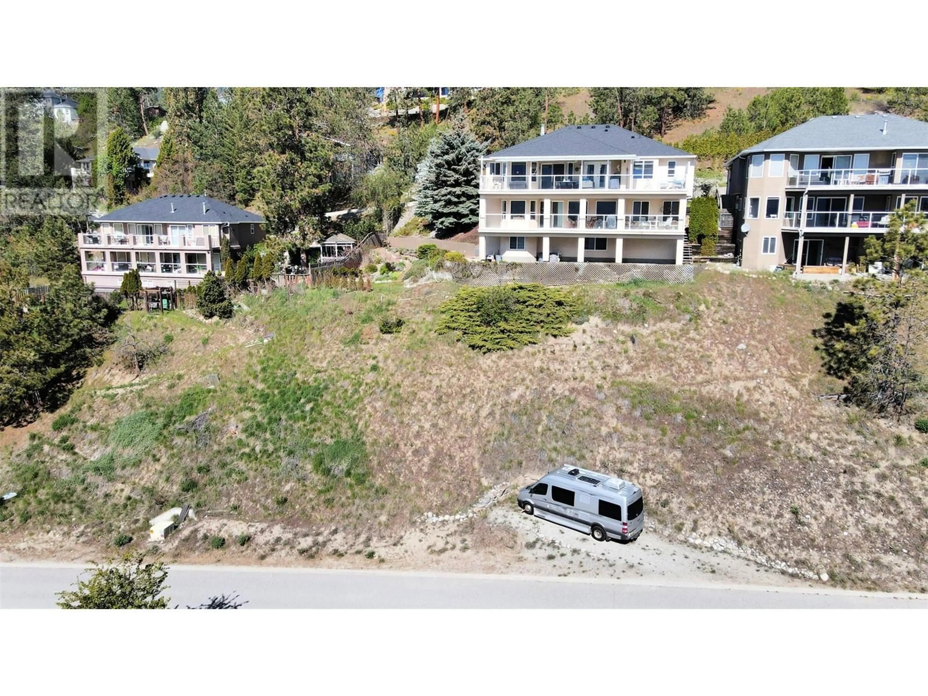 A pic from outside/outdoor area/front of a property/back of a property/a pic from drone, mountain view for 5227 TREPANIER BENCH ROAD, Peachland British Columbia V0H1X2