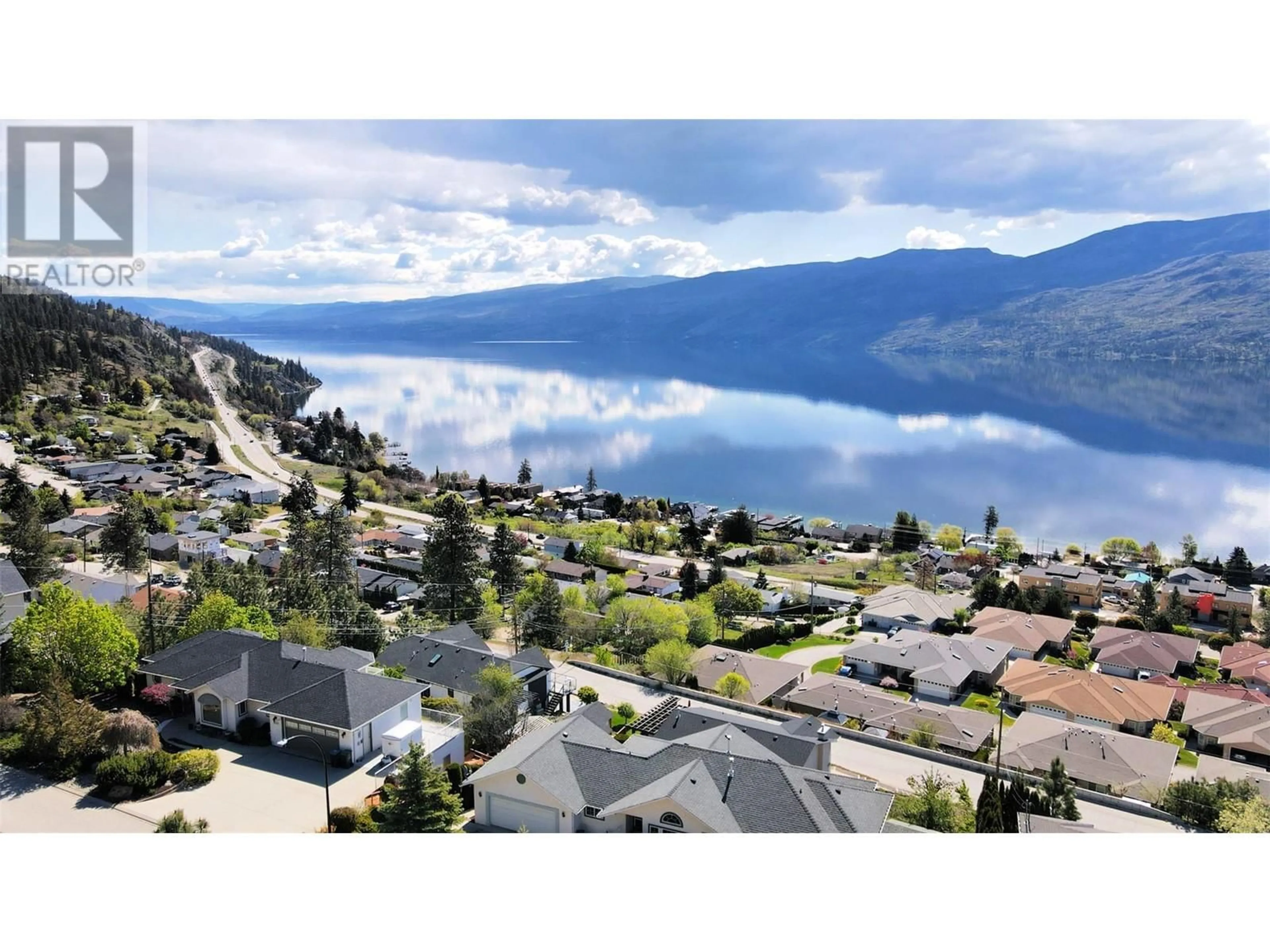 A pic from outside/outdoor area/front of a property/back of a property/a pic from drone, water/lake/river/ocean view for 5227 Trepanier Bench Road, Peachland British Columbia V0H1X2