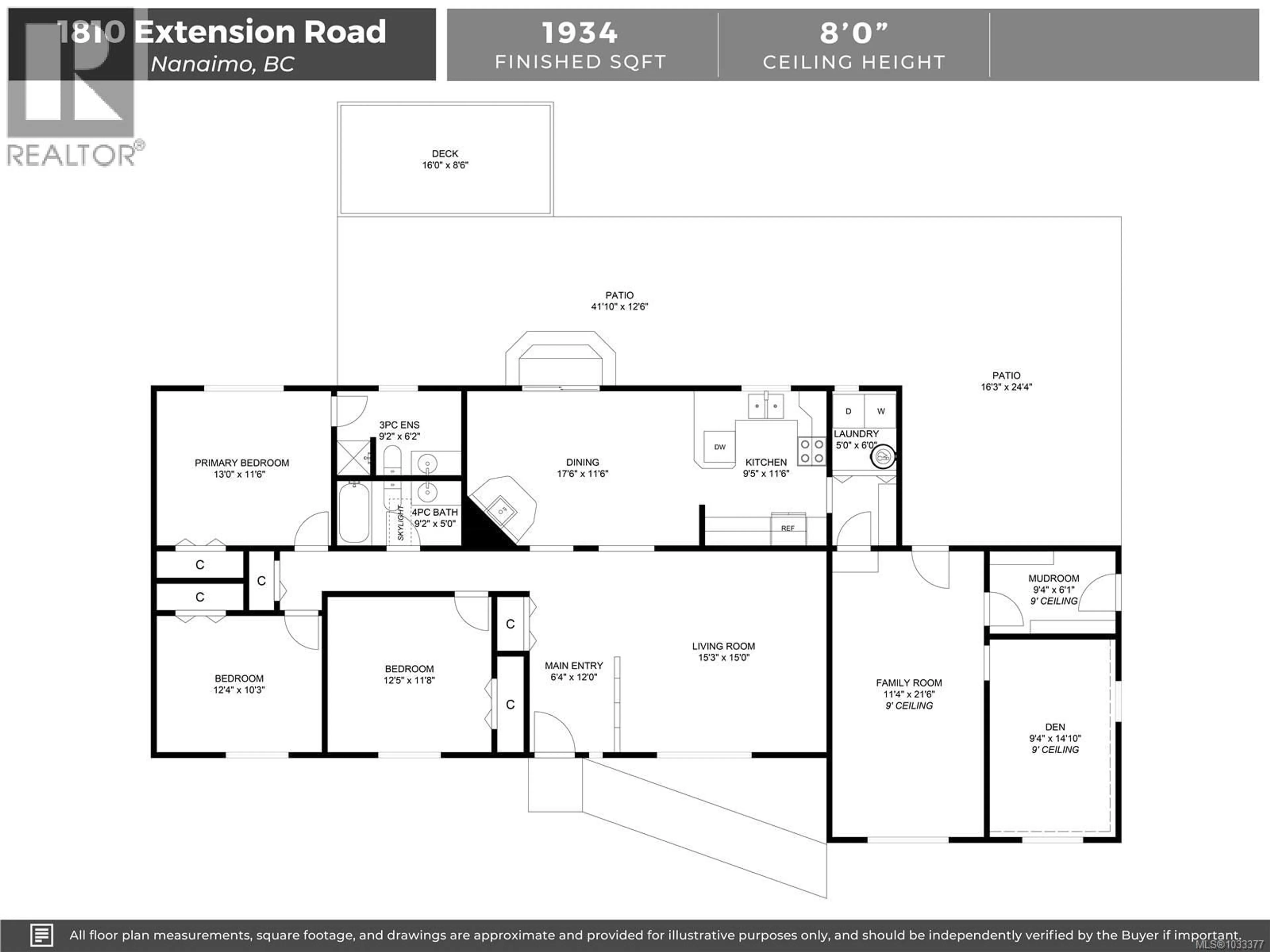 Floor plan for 1810 EXTENSION ROAD, Nanaimo British Columbia V9X1C9