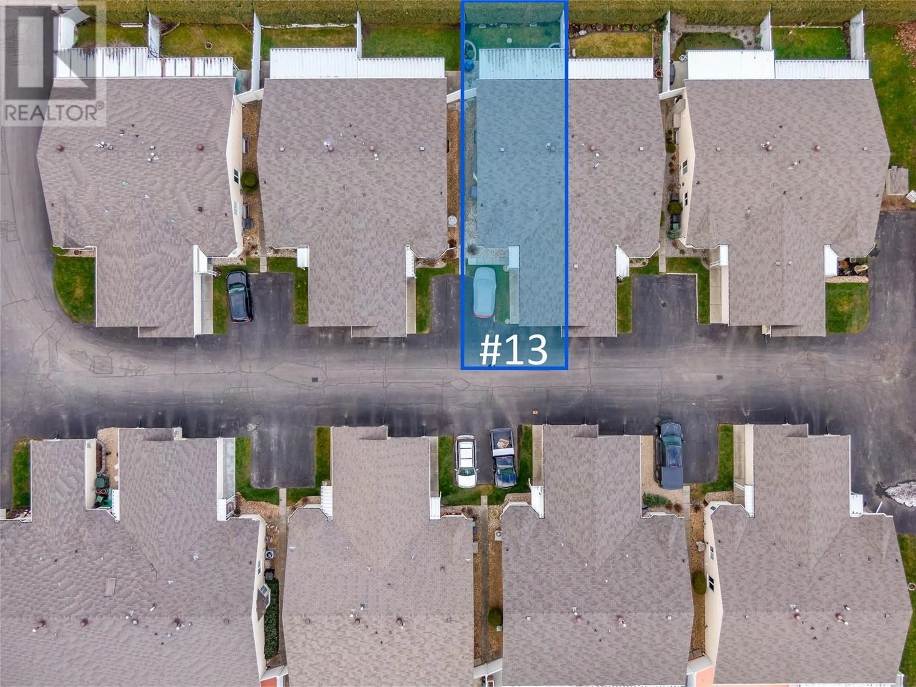 A pic from outside/outdoor area/front of a property/back of a property/a pic from drone, street for 3603 27 Avenue Unit# 13, Vernon British Columbia V1T1S5