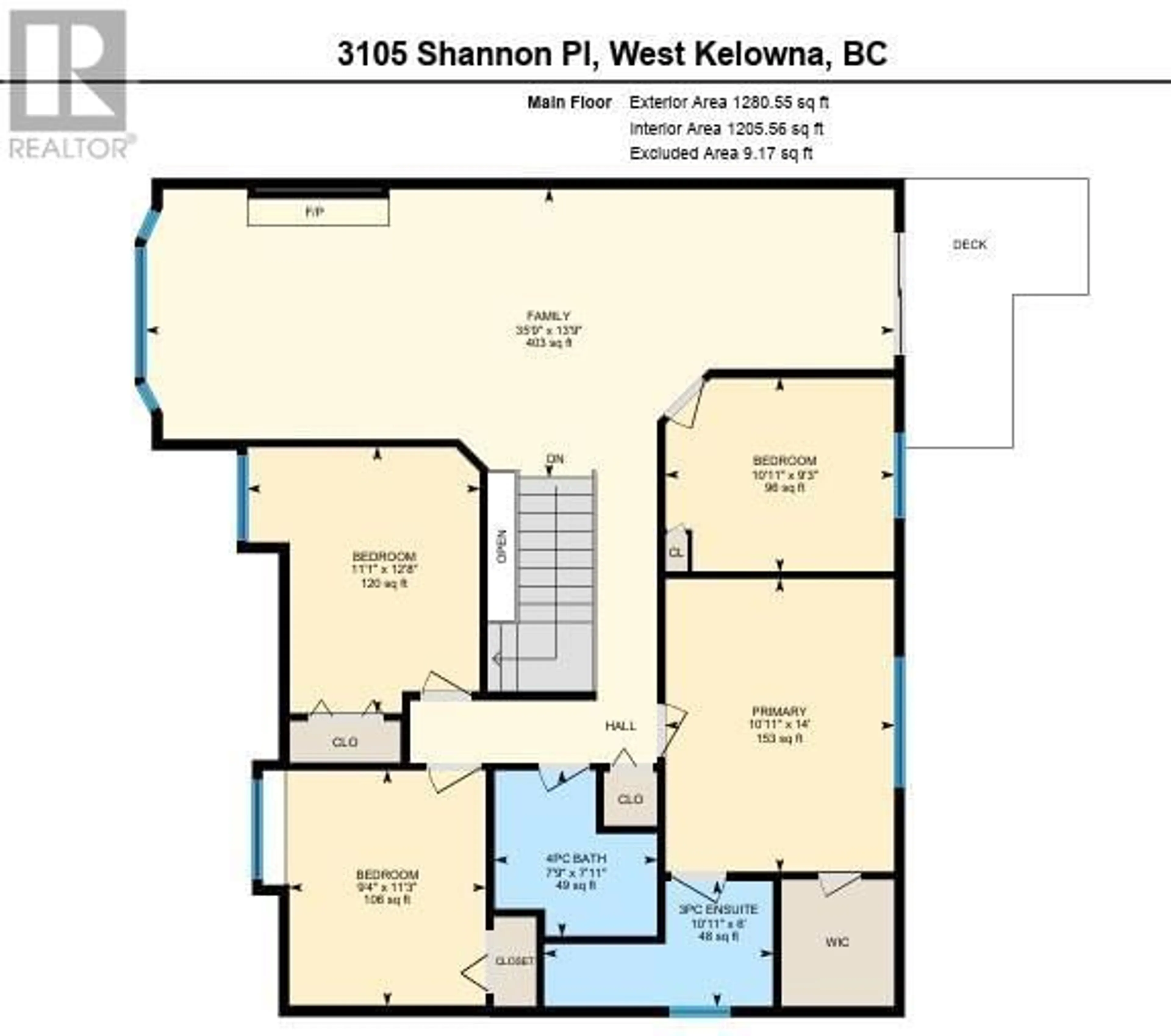 Floor plan for 3105 Shannon Place, West Kelowna British Columbia V4T1T4