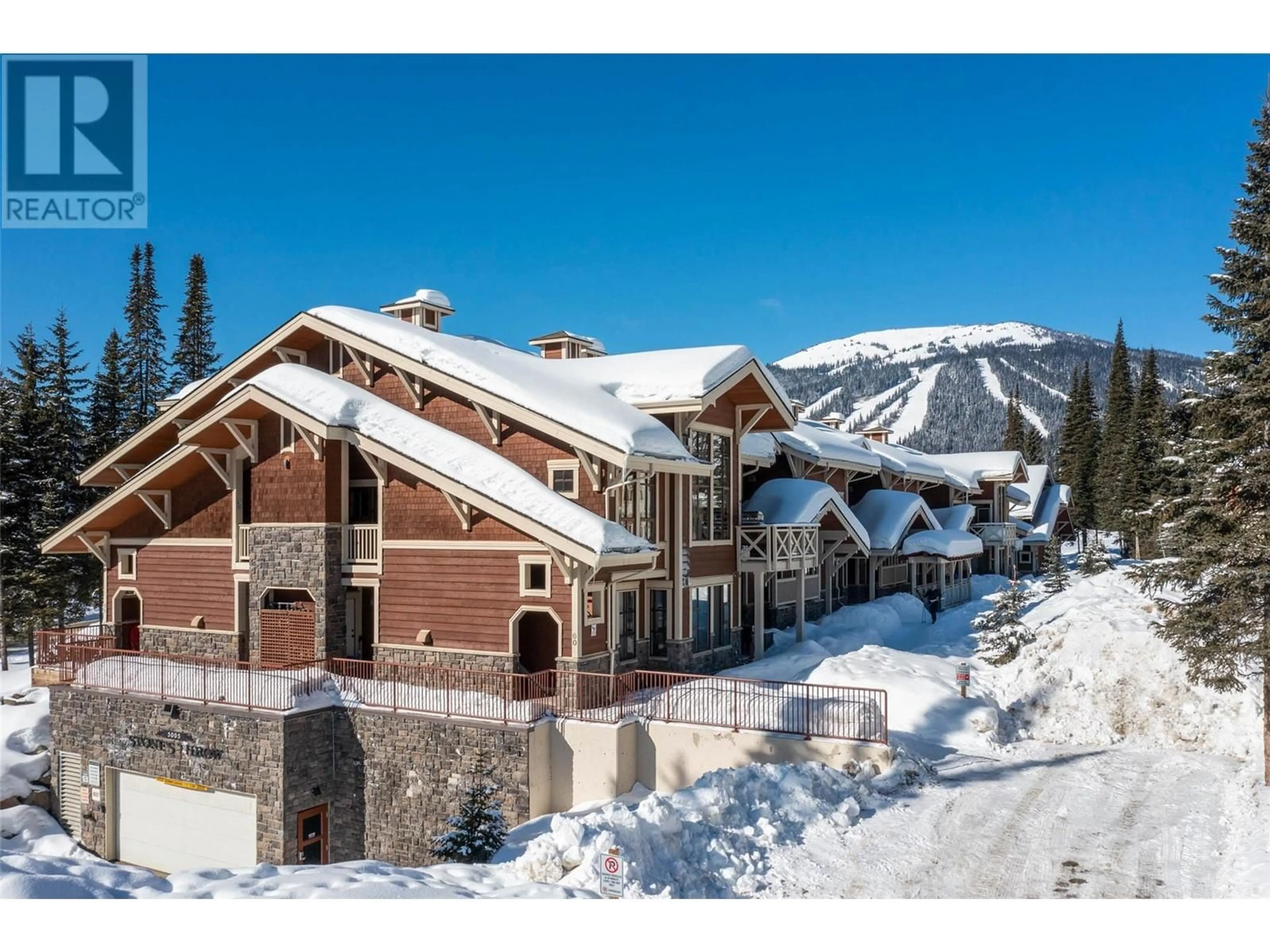 A pic from outside/outdoor area/front of a property/back of a property/a pic from drone, mountain view for 5005 Valley Drive Unit# 54, Sun Peaks British Columbia V0E5N0