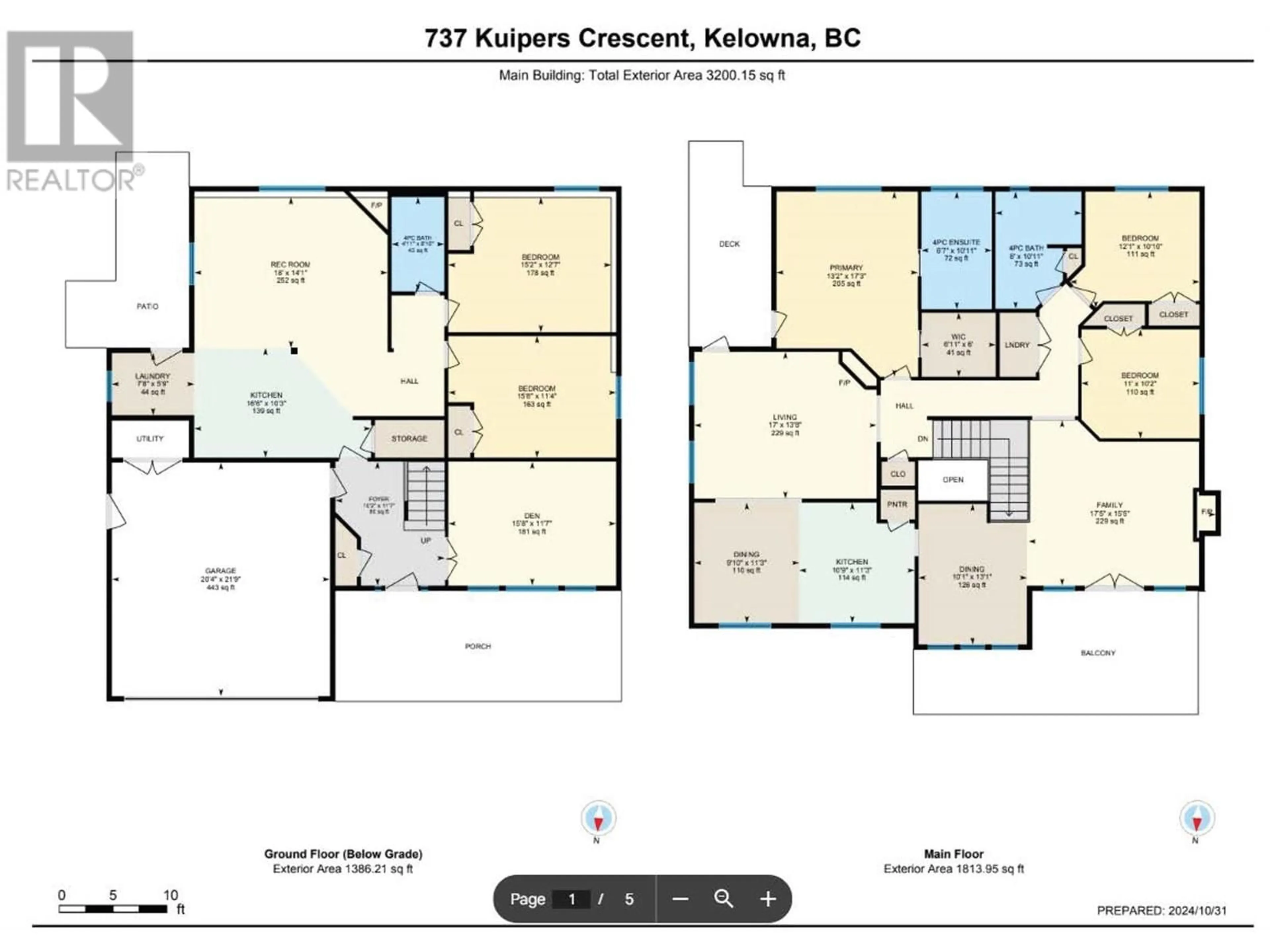 Floor plan for 737 Kuipers Crescent, Kelowna British Columbia V1W5H4