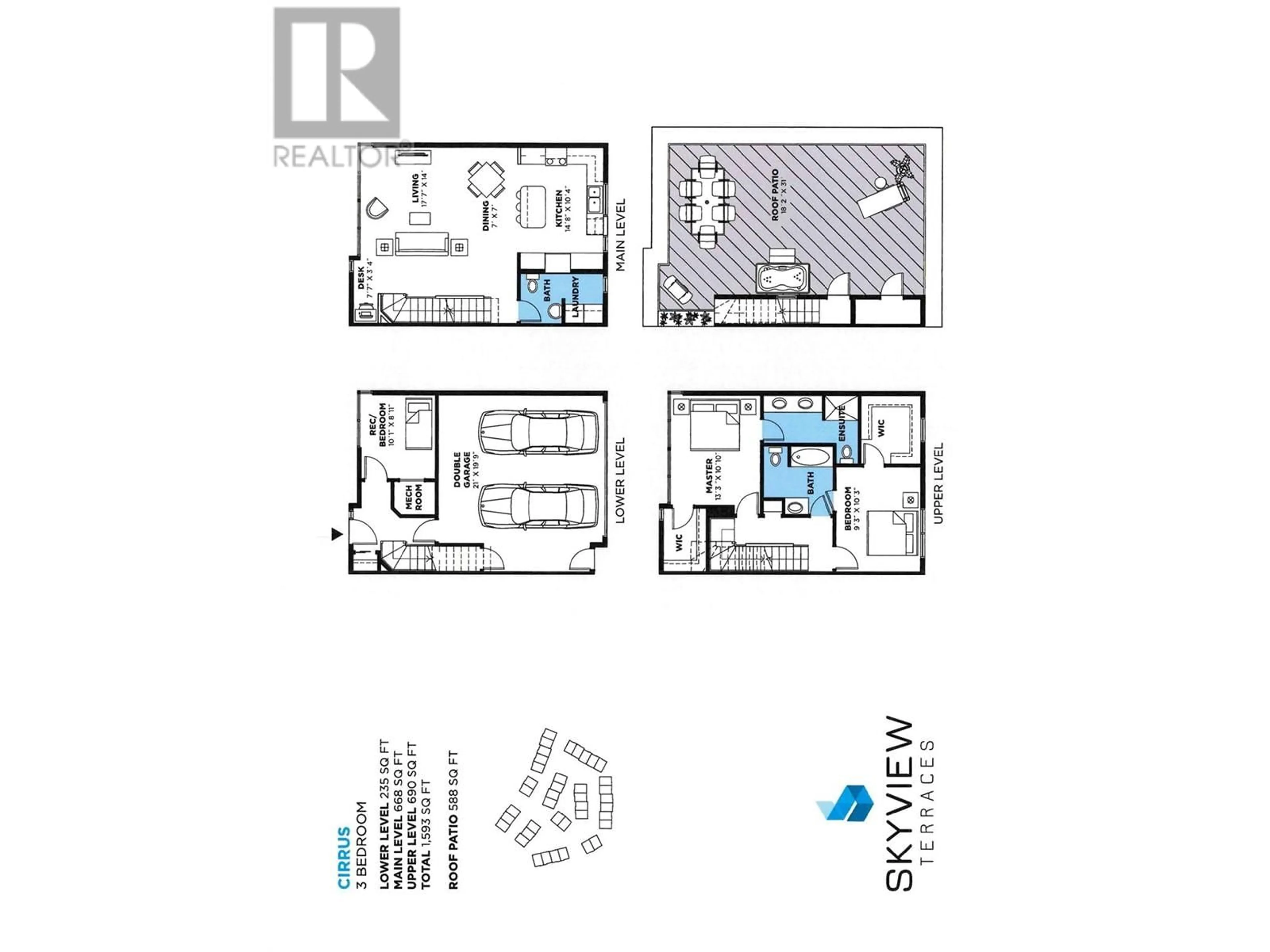 Floor plan for 13 - 1515 HIGHLAND DRIVE NORTH, Kelowna British Columbia V1Y0C9