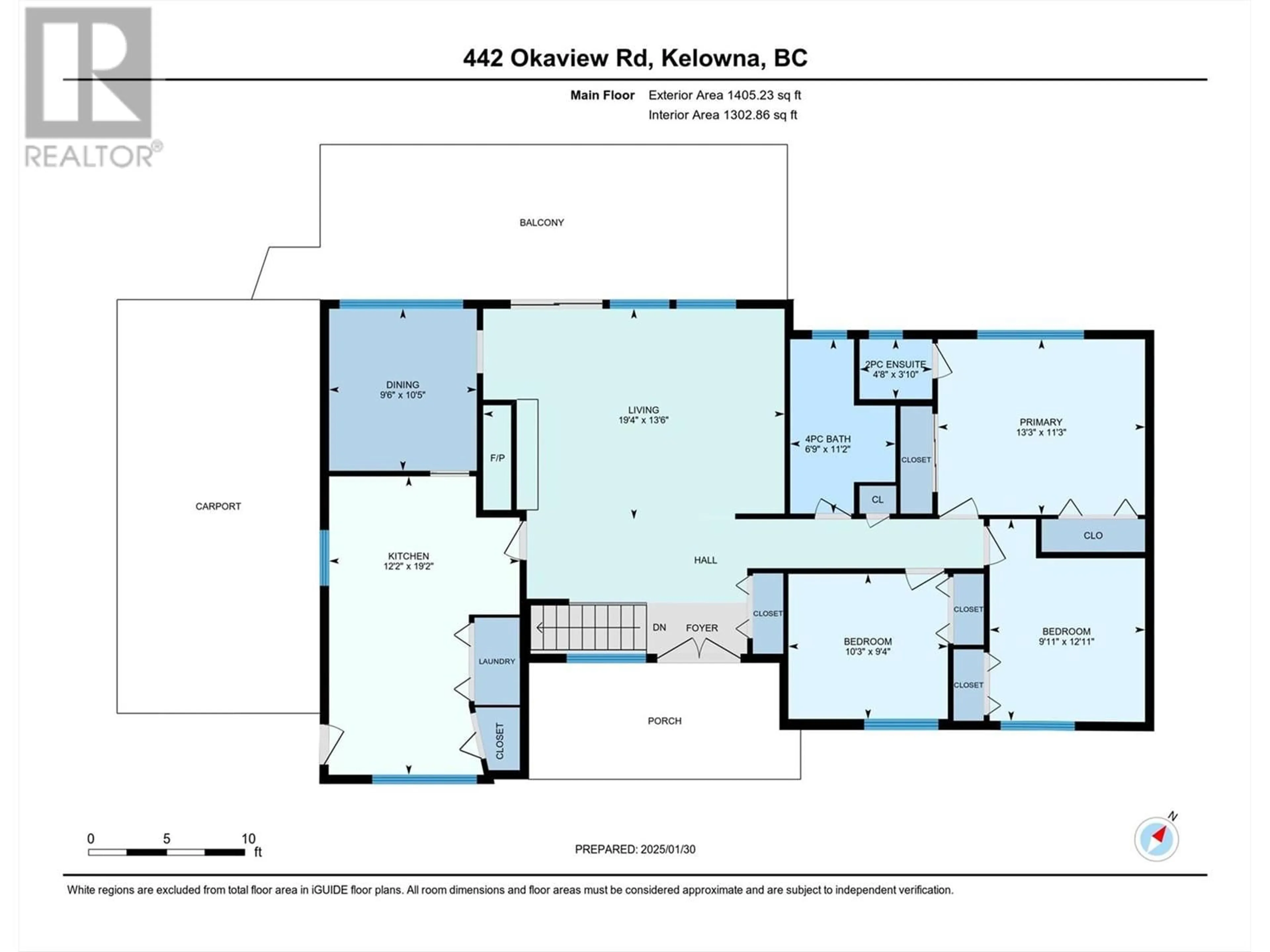 Floor plan for 442 Okaview Road, Kelowna British Columbia V1W4L4