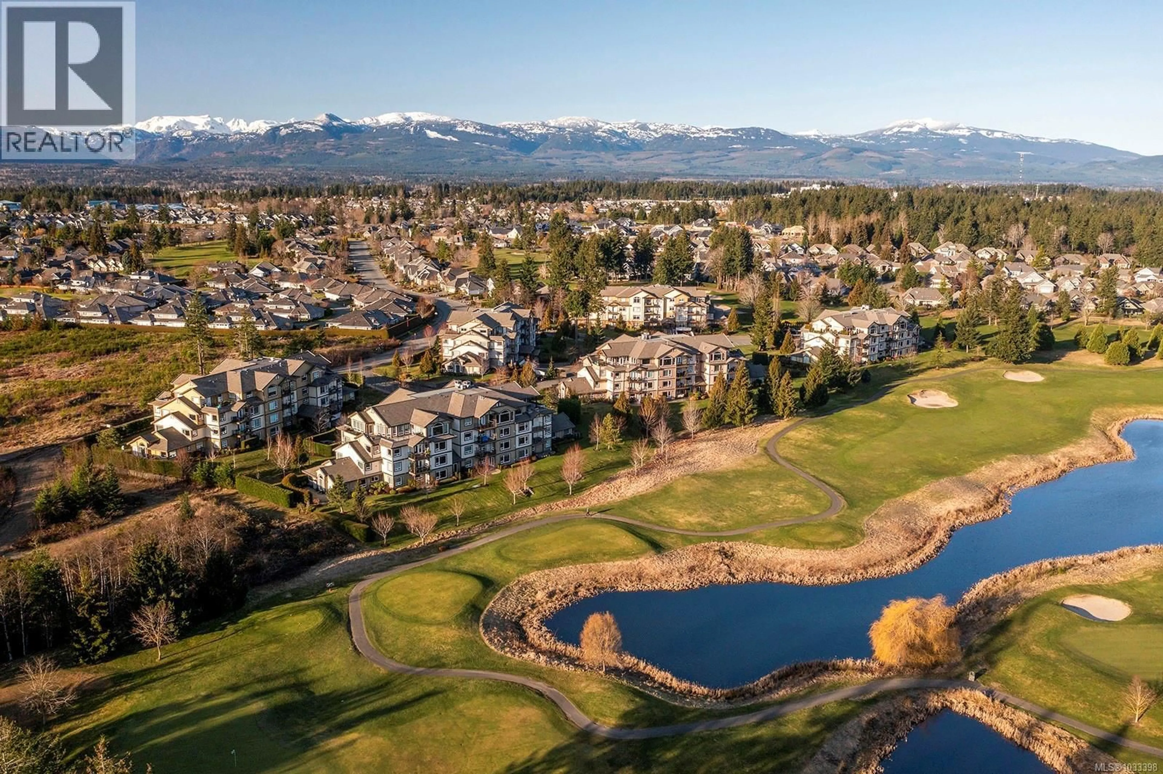 A pic from outside/outdoor area/front of a property/back of a property/a pic from drone, mountain view for 435 - 3666 ROYAL VISTA WAY, Courtenay British Columbia V9N9X8