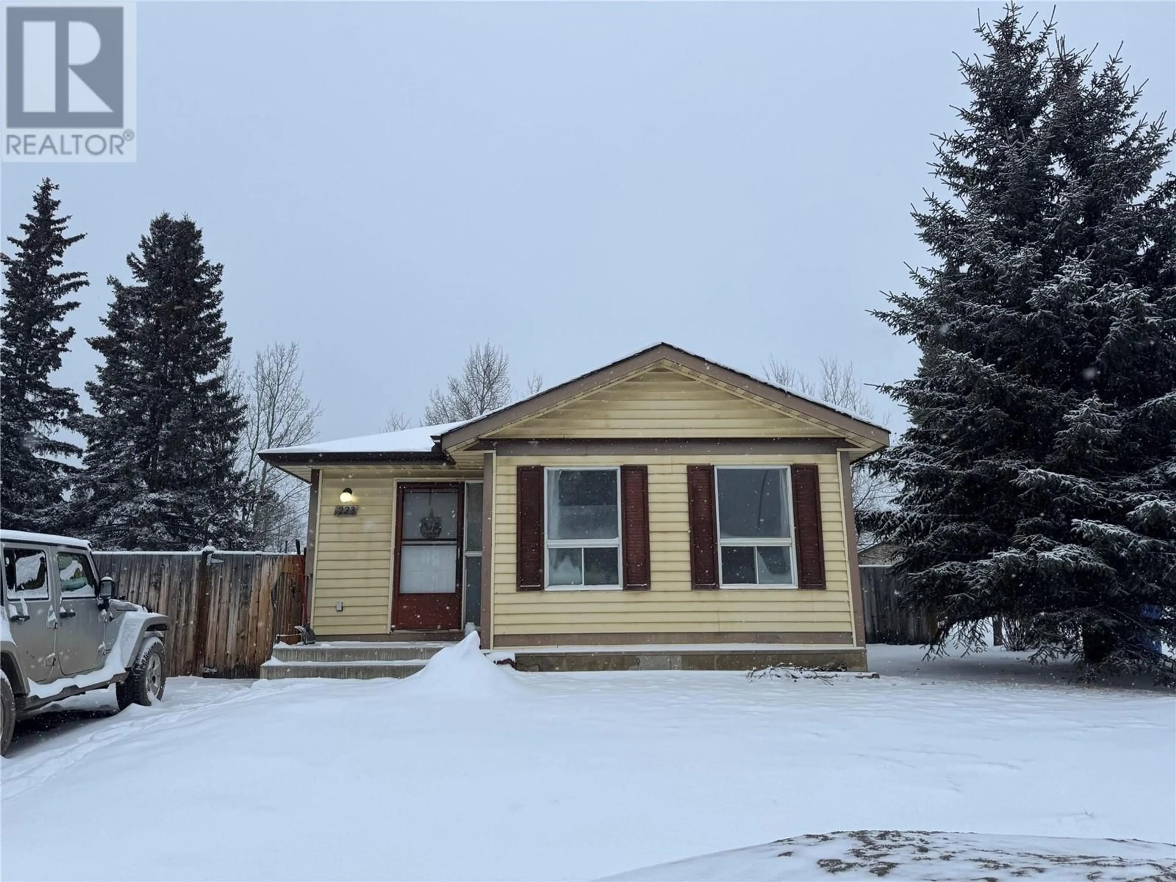 Home with vinyl exterior material, street for 223 Willow Drive, Tumbler Ridge British Columbia V0C2W0