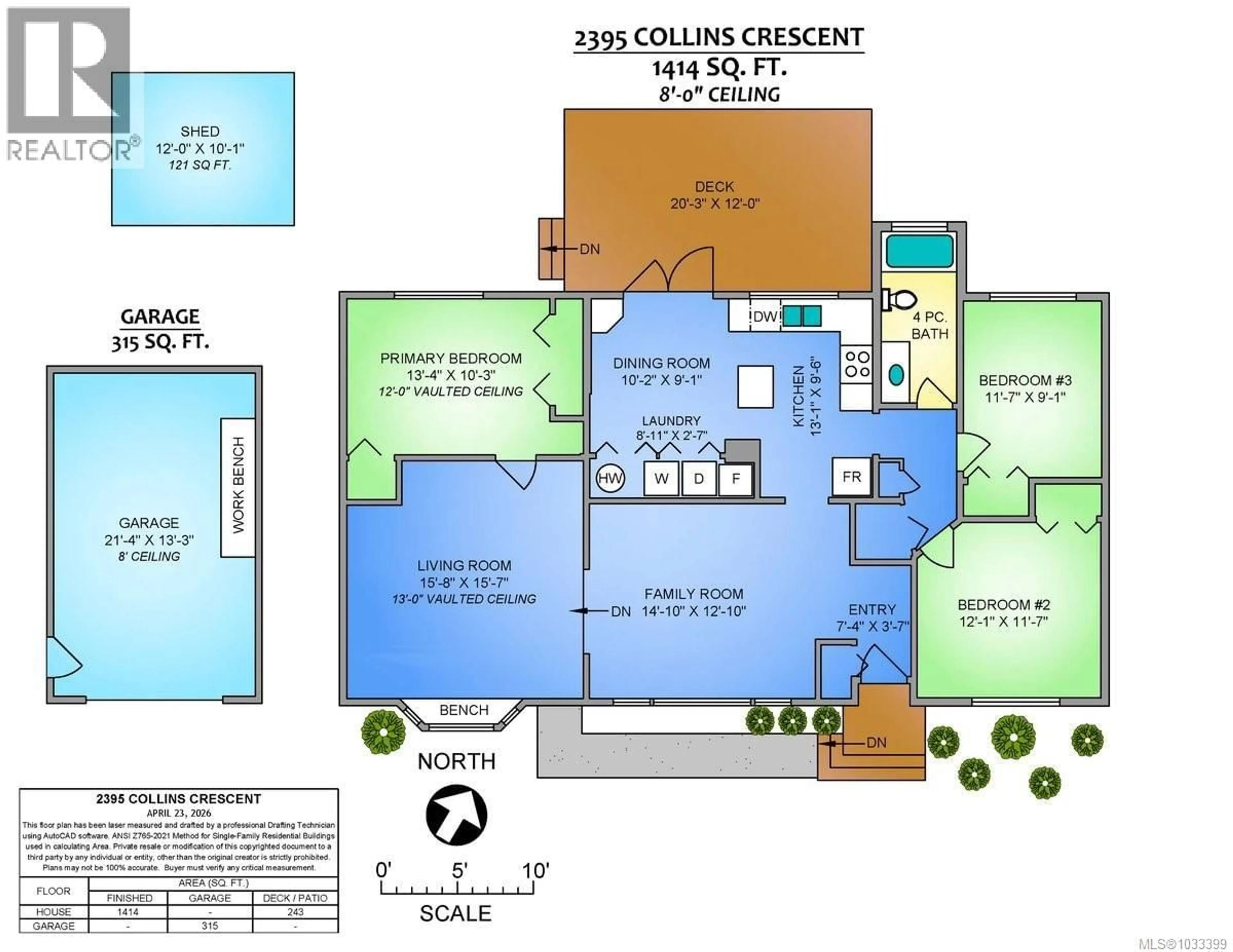 Floor plan for 2395 COLLINS CRESCENT, Nanoose Bay British Columbia V9P9K4