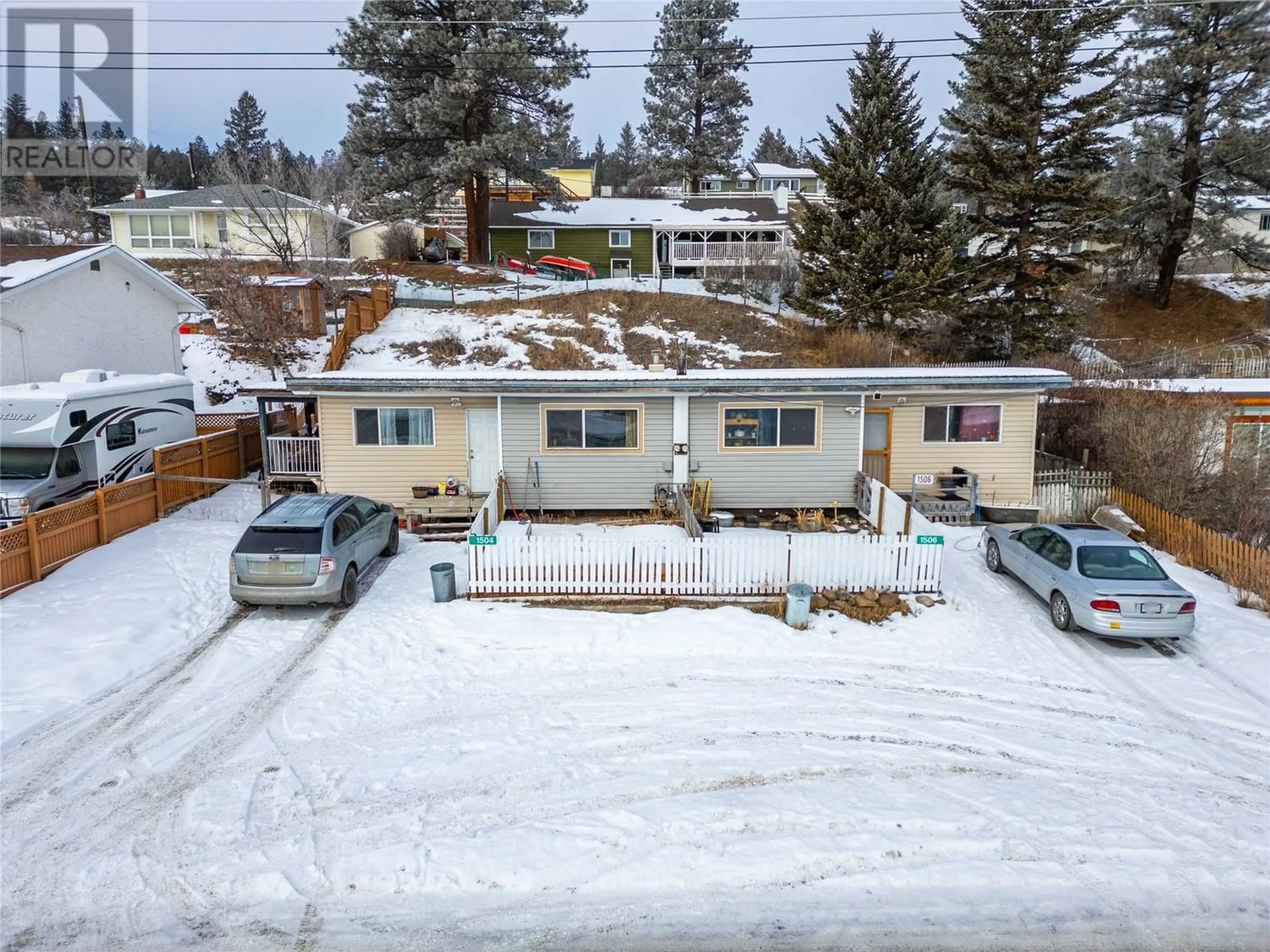 A pic from outside/outdoor area/front of a property/back of a property/a pic from drone, street for 1504 Carson Street, Clinton British Columbia V0K1K0