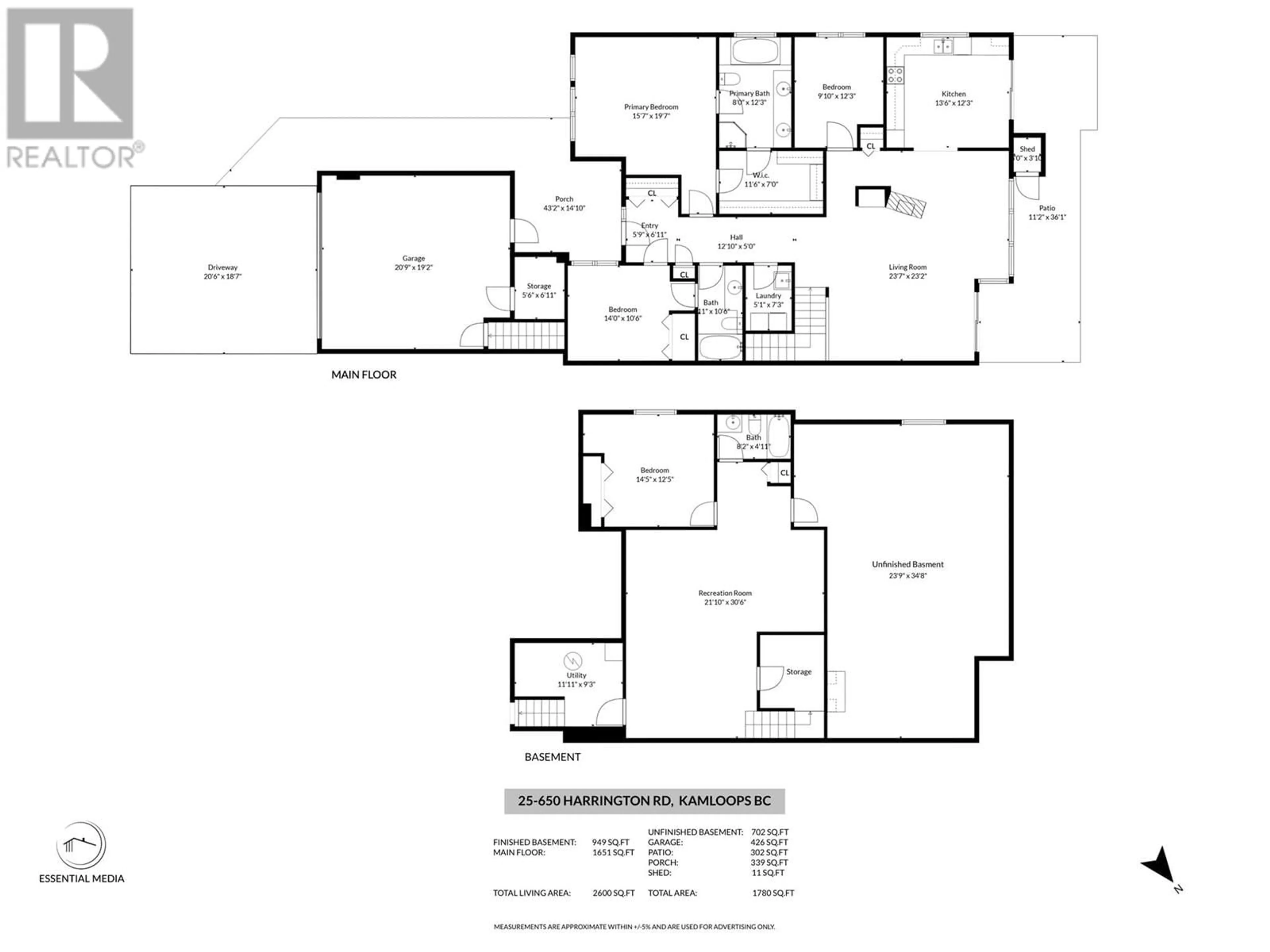 Floor plan for 650 HARRINGTON Road Unit# 25, Kamloops British Columbia V2B6T7