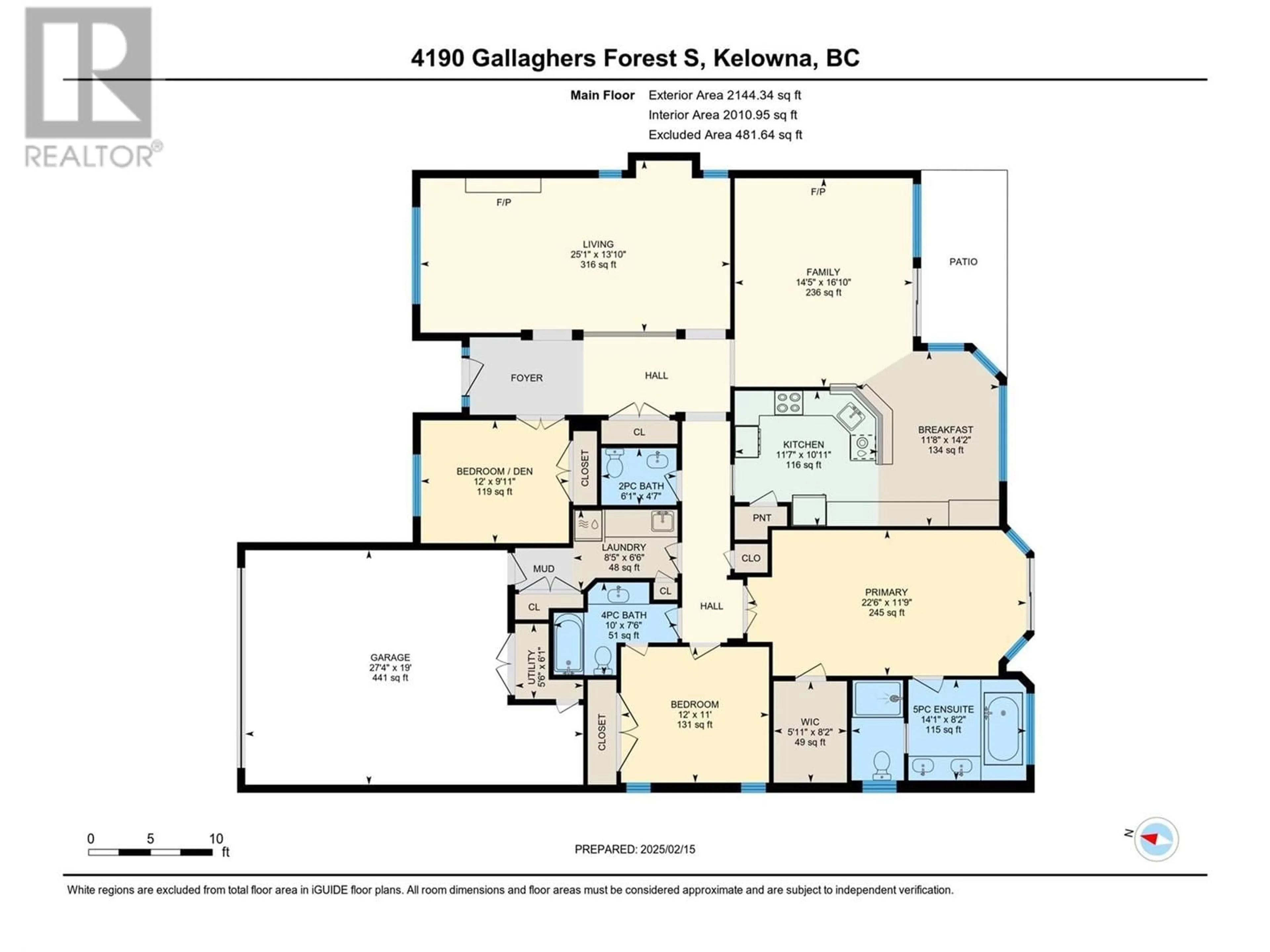 Floor plan for 4190 Gallaghers Forest S, Kelowna British Columbia V1W5E4