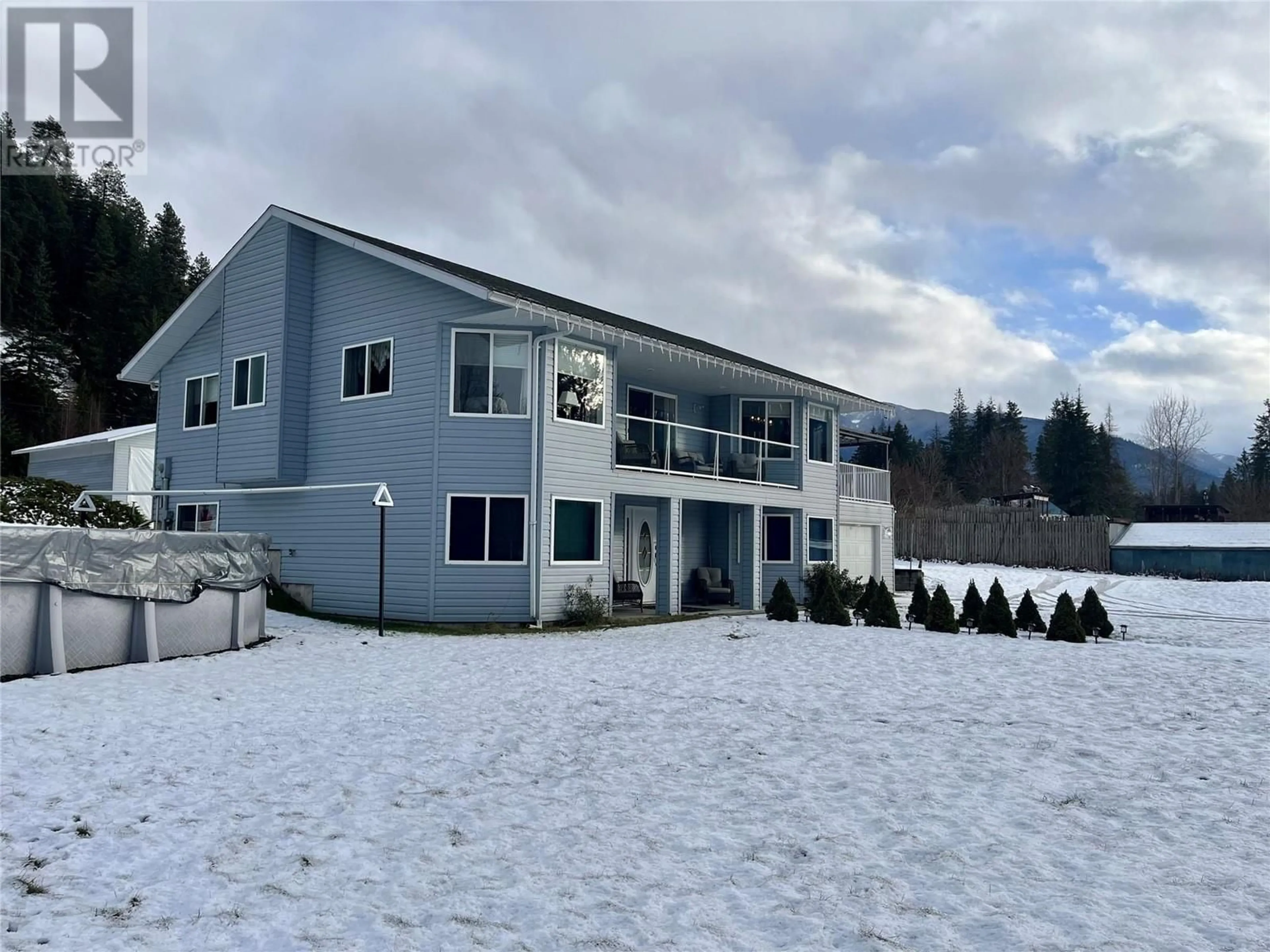 A pic from outside/outdoor area/front of a property/back of a property/a pic from drone, mountain view for 213 Burton School Road, Burton British Columbia V0G1R0