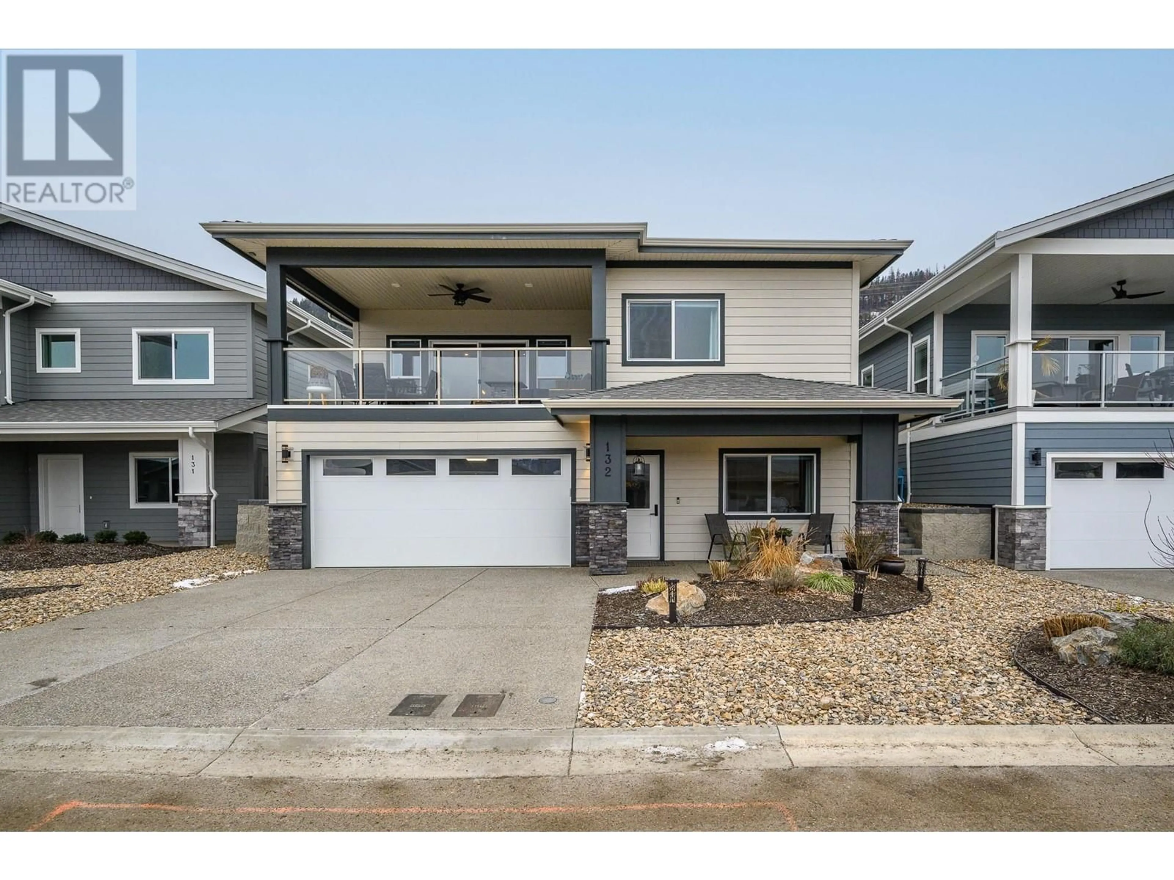 Home with vinyl exterior material, street for 132 - 7760 OKANAGAN LANDING ROAD, Vernon British Columbia V1H1Z4