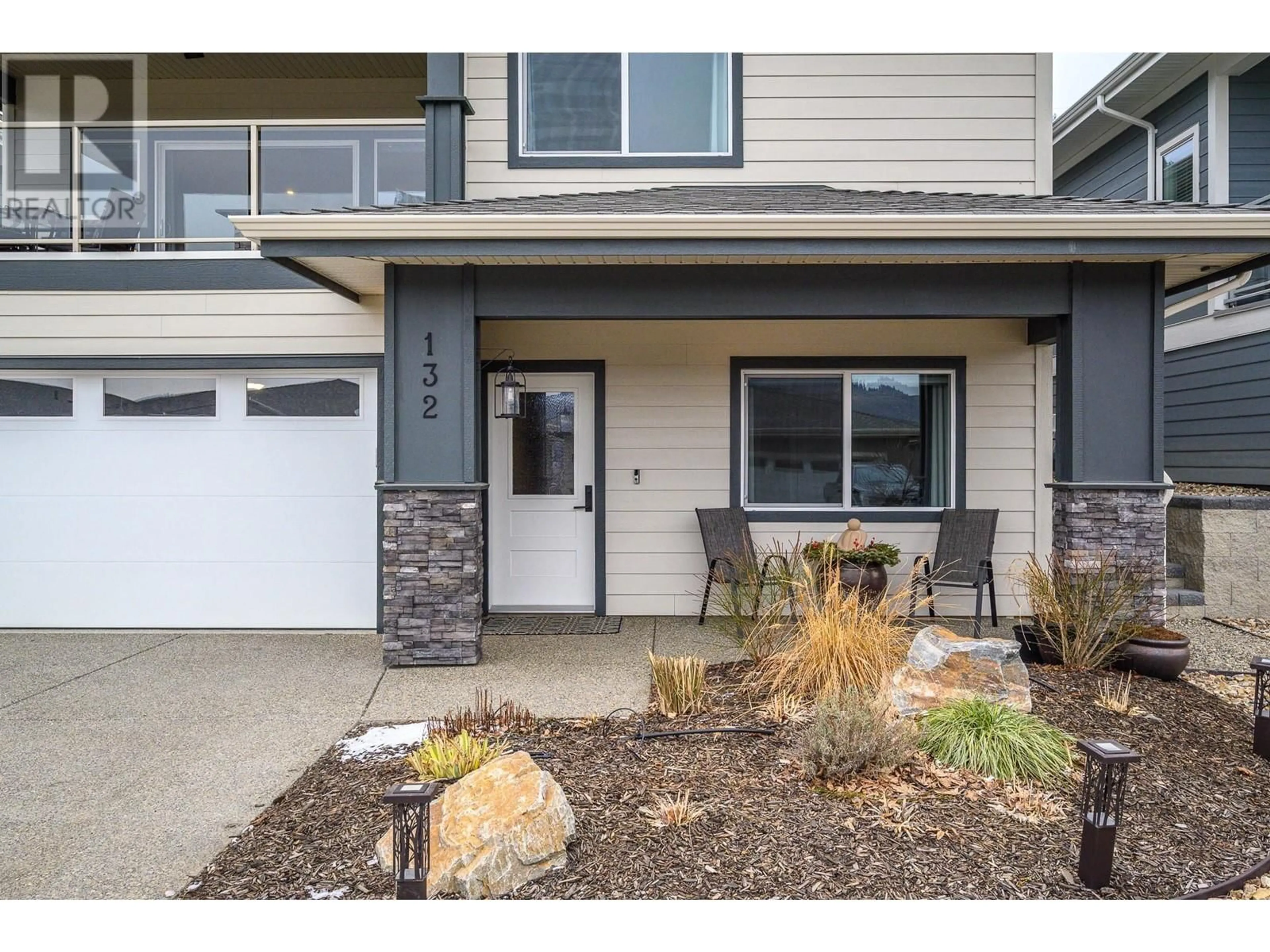 Home with vinyl exterior material, street for 132 - 7760 OKANAGAN LANDING ROAD, Vernon British Columbia V1H1Z4