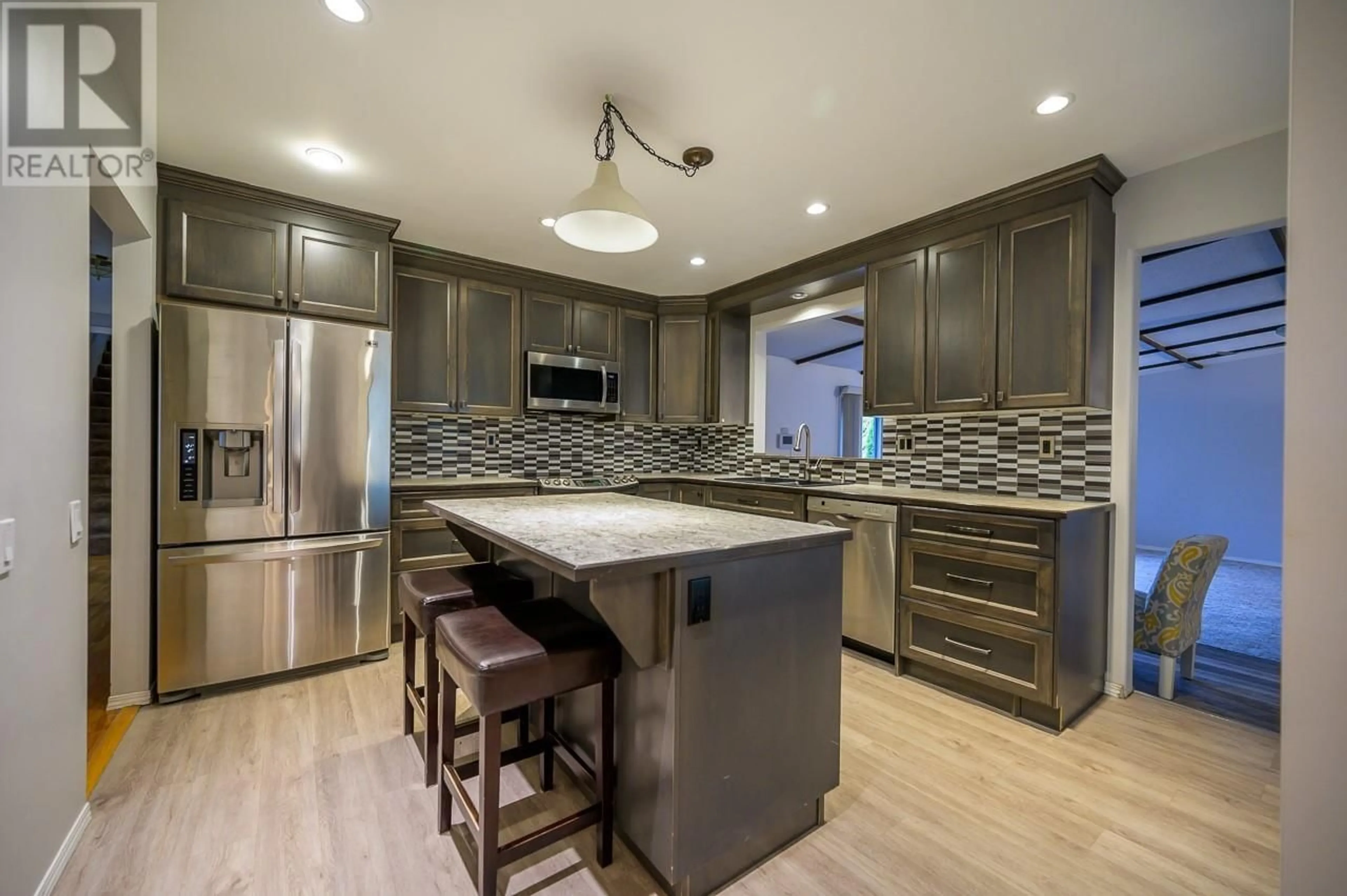 Contemporary kitchen, ceramic/tile floor for 2434 OMINECA Drive, Kamloops British Columbia V2E1V6