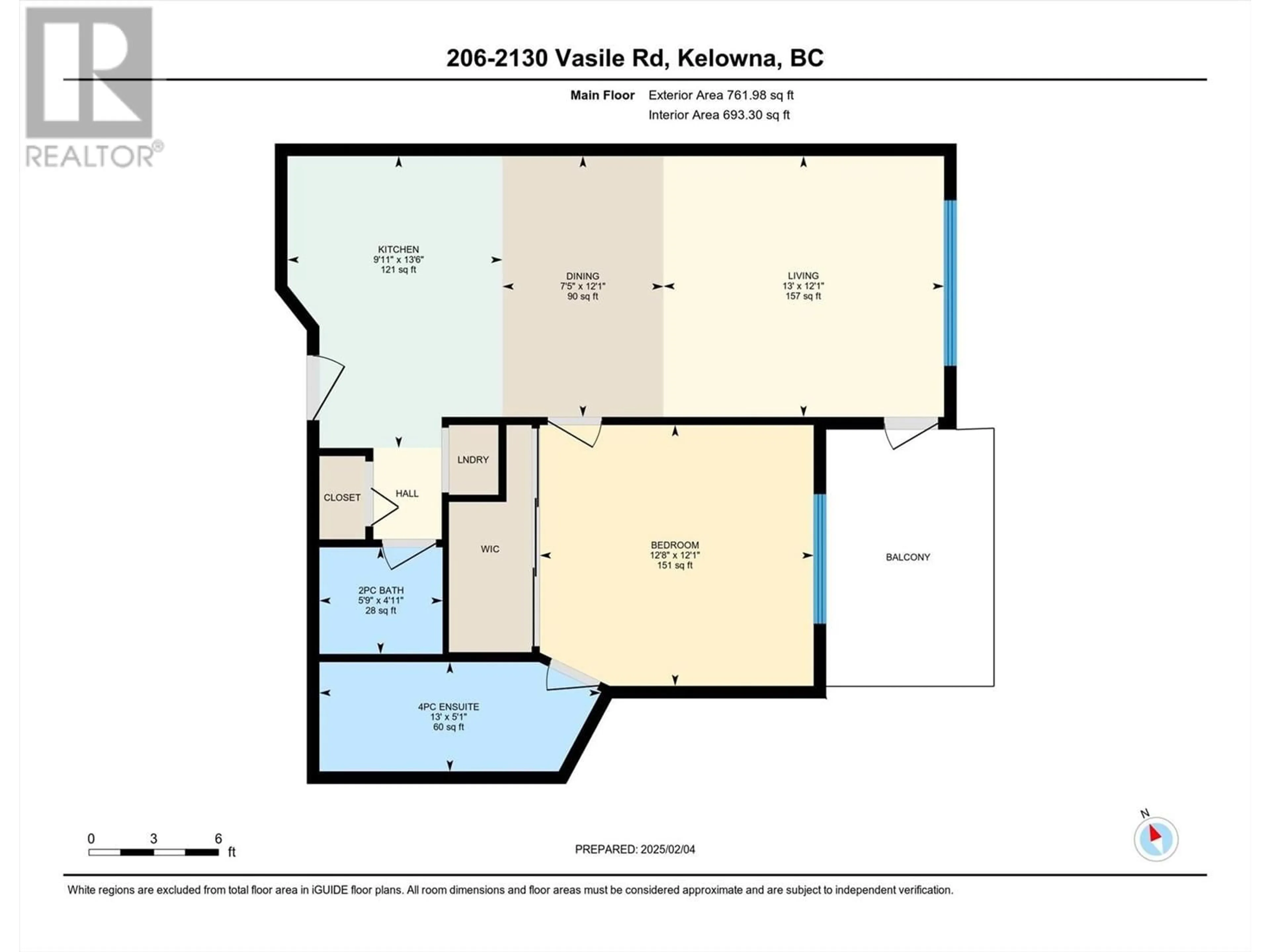 Floor plan for 2130 Vasile Road Unit# 206, Kelowna British Columbia V1Y6H5