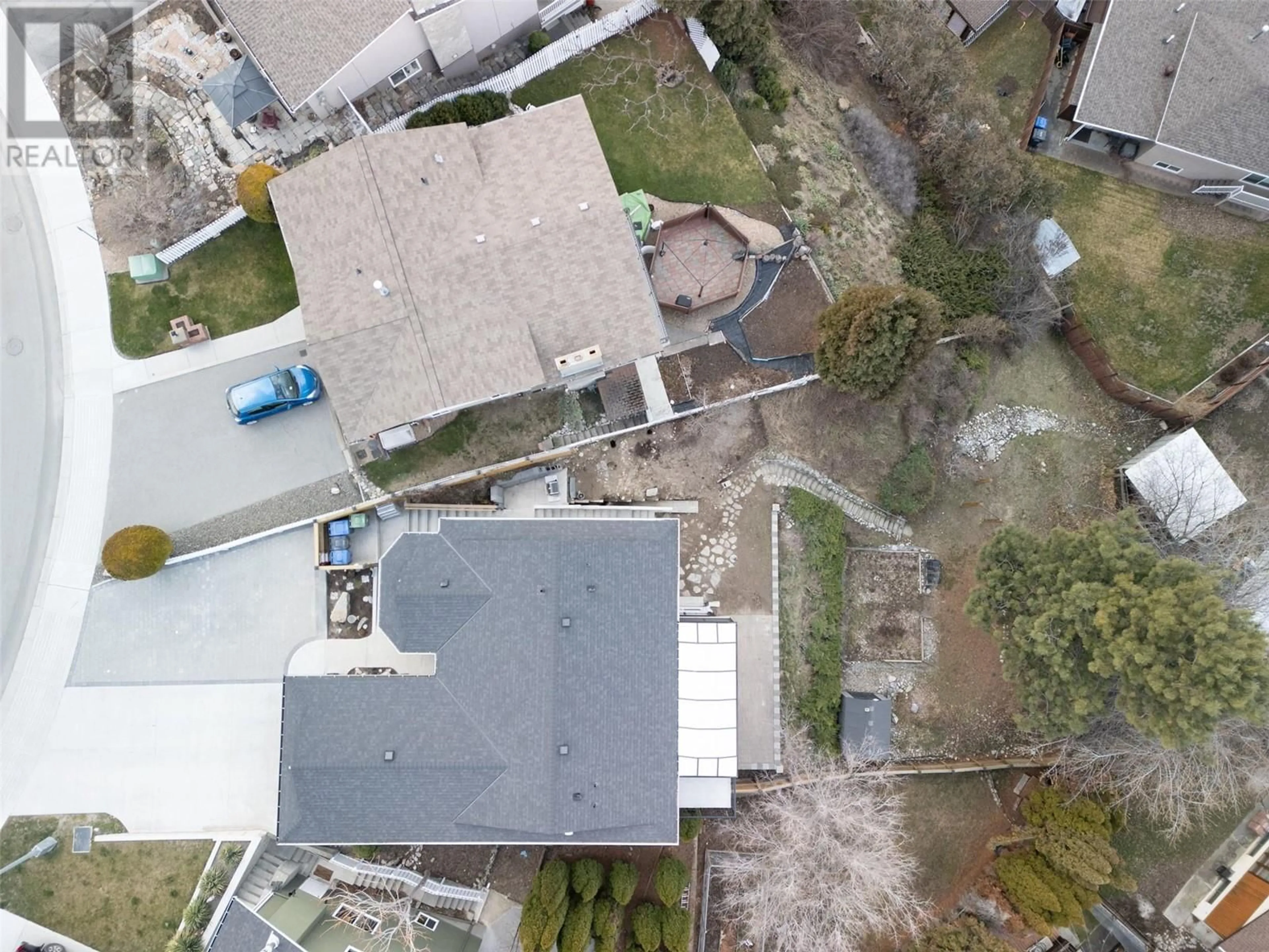 A pic from outside/outdoor area/front of a property/back of a property/a pic from drone, street for 57 Greenwood Drive, Penticton British Columbia V2A7P8