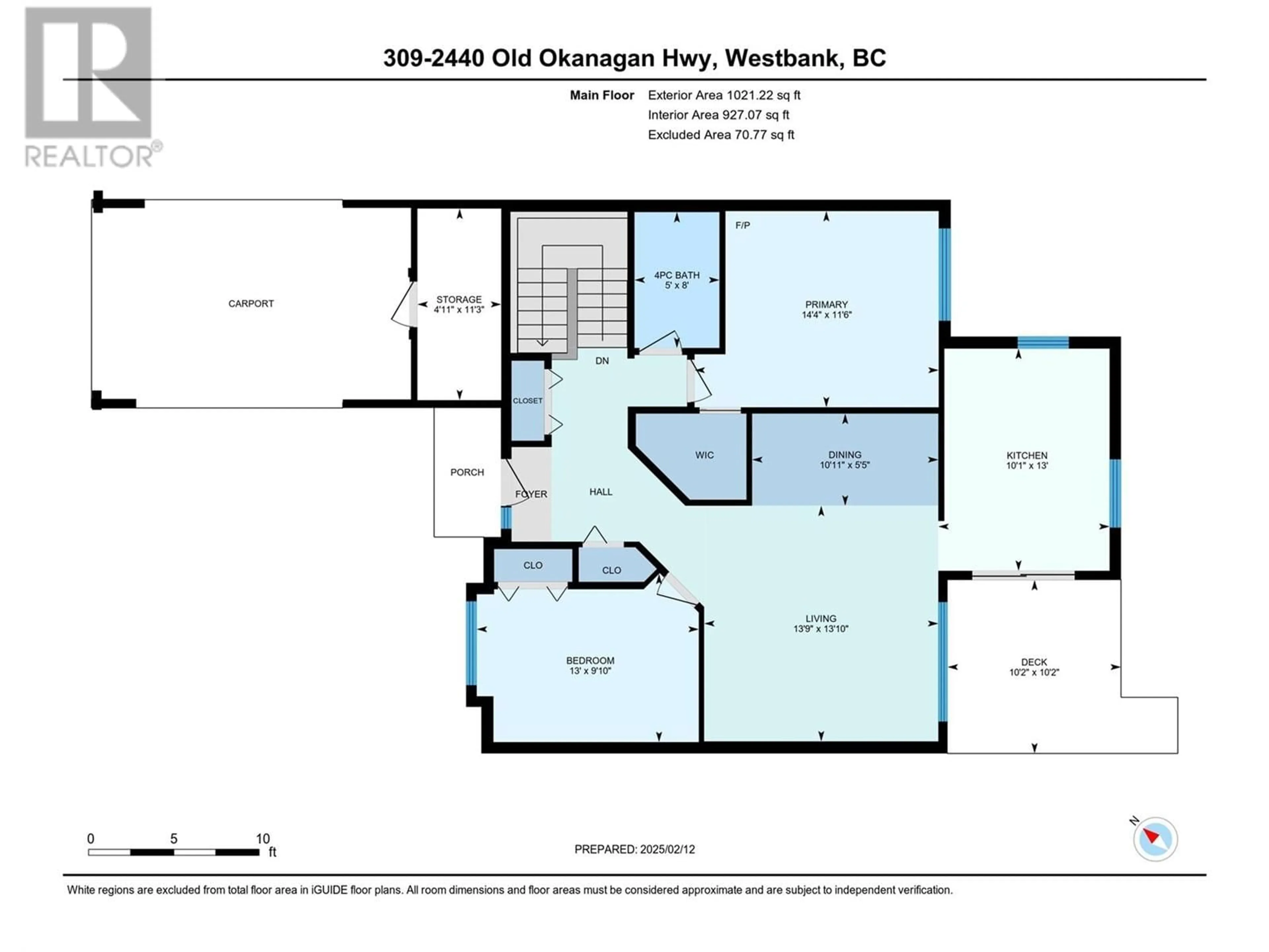 Floor plan for 2440 Old Okanagan Highway Unit# 309, West Kelowna British Columbia V4T1X6