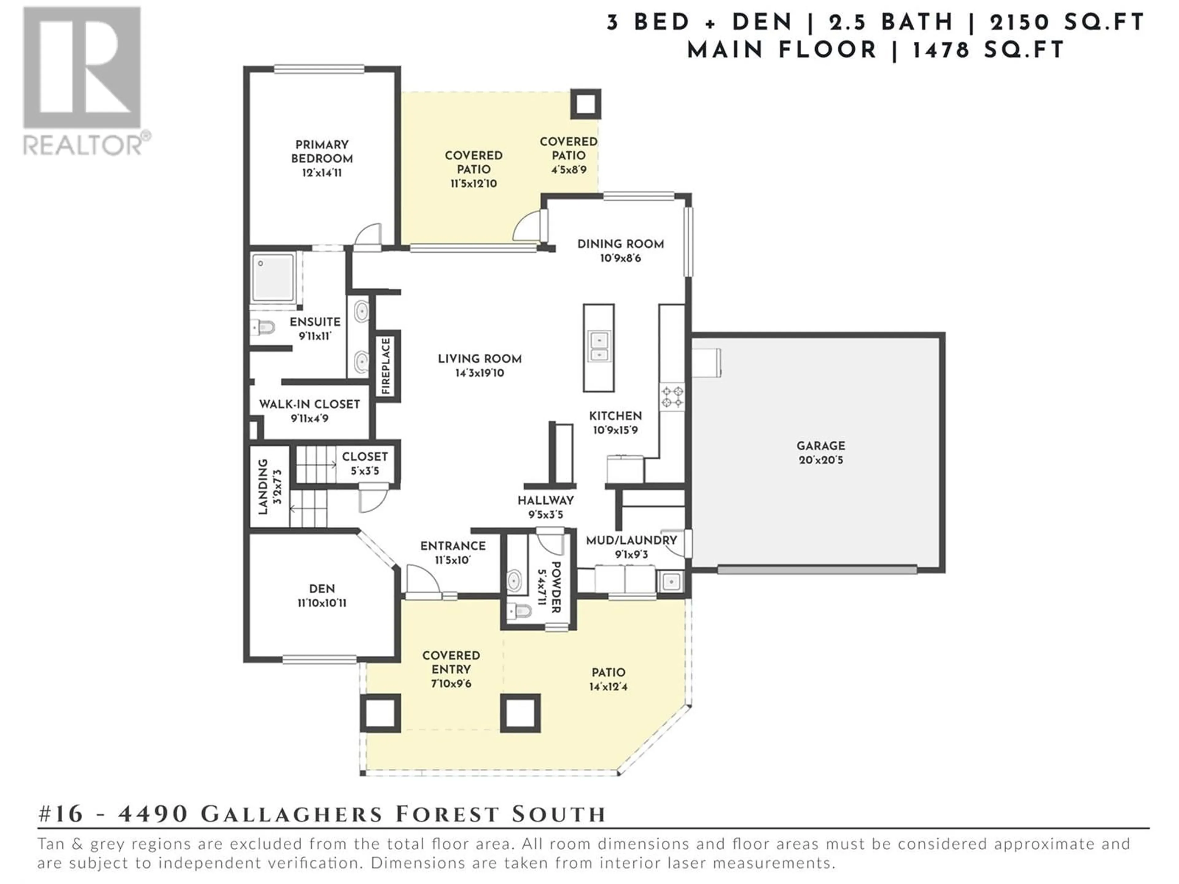 Floor plan for 4490 Gallaghers Forest S Unit# 16, Kelowna British Columbia V1W5E1