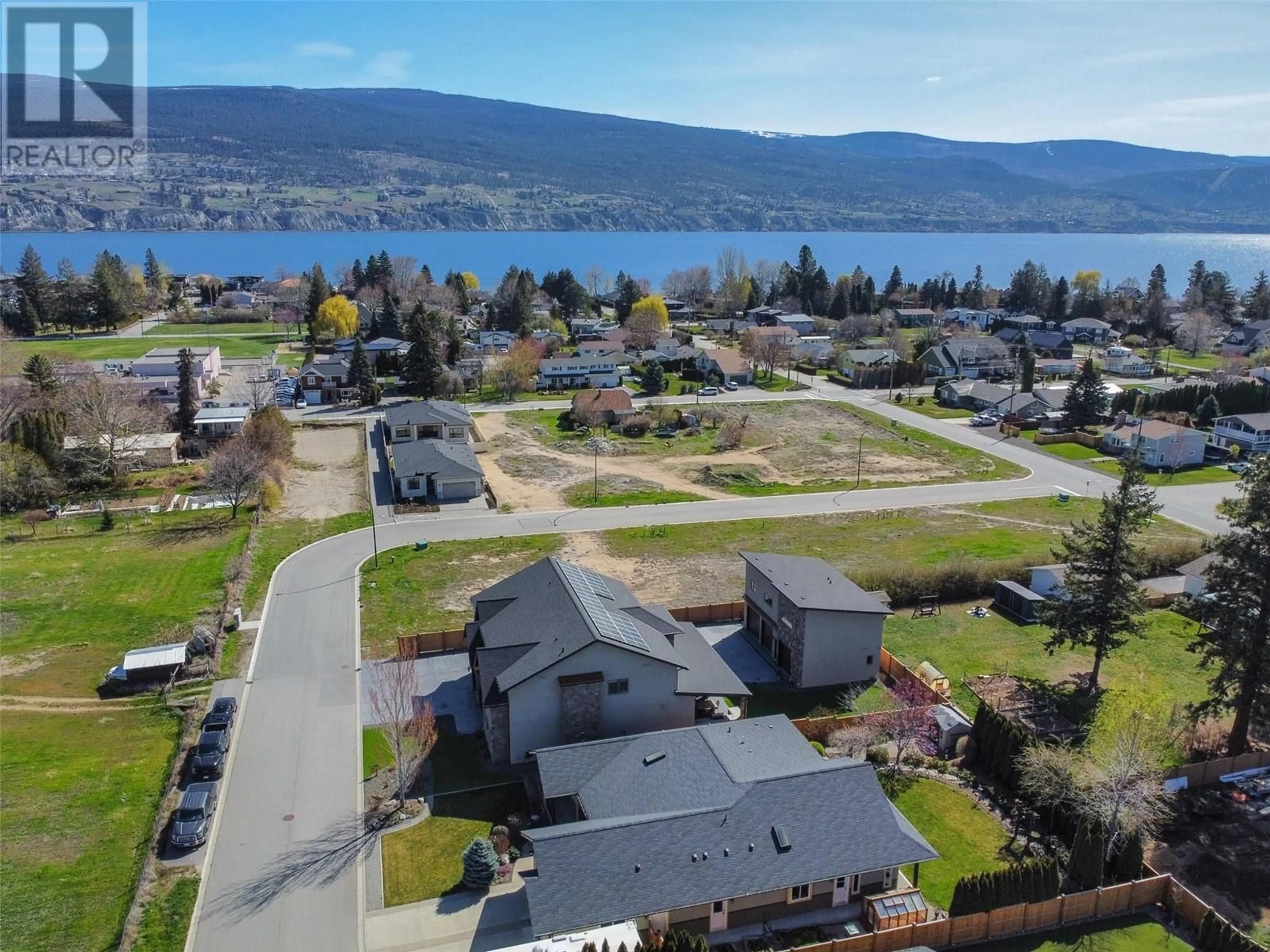 A pic from outside/outdoor area/front of a property/back of a property/a pic from drone, water/lake/river/ocean view for 1505 Britton Road, Summerland British Columbia V0H1Z9