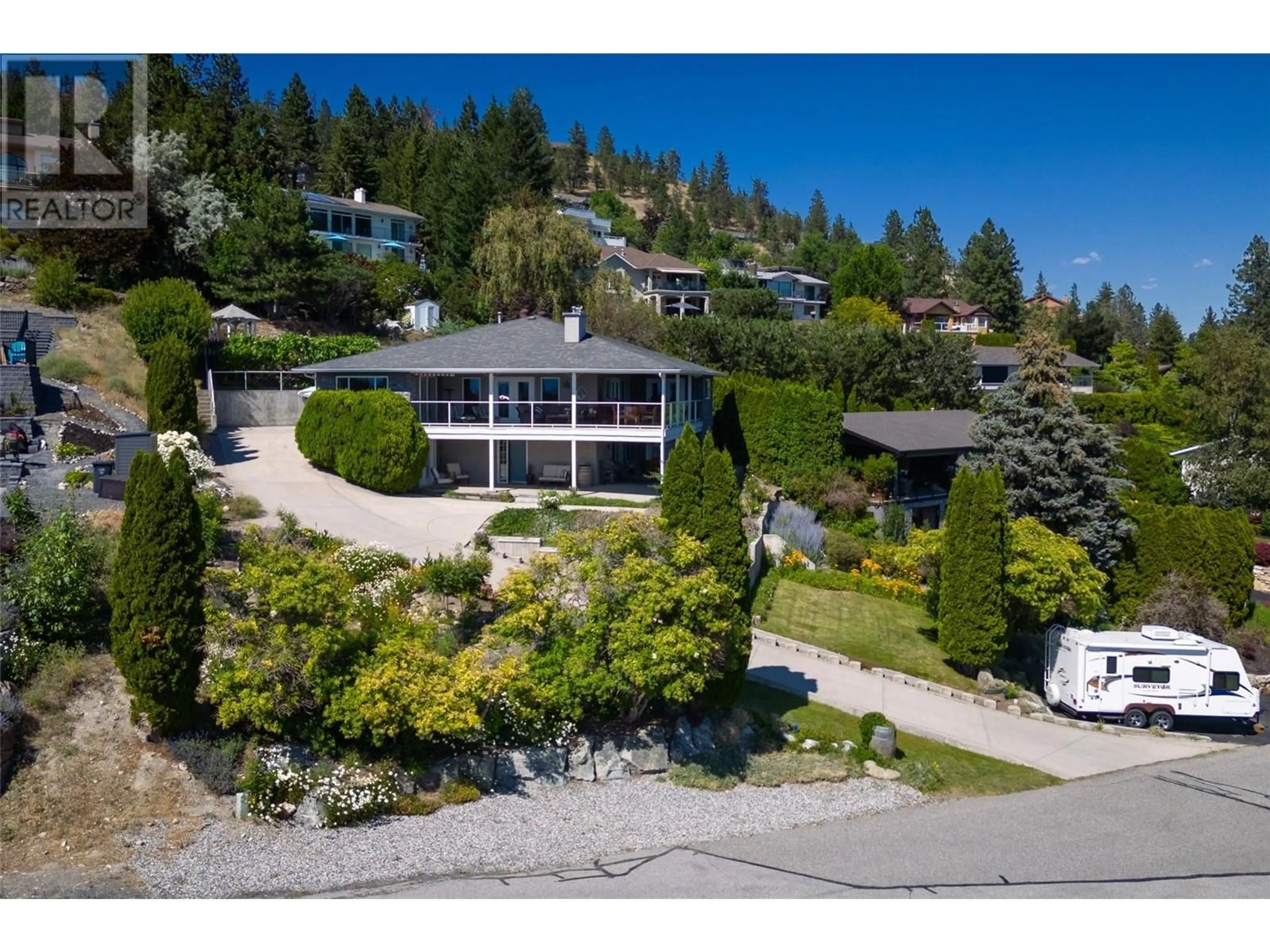 A pic from outside/outdoor area/front of a property/back of a property/a pic from drone, unknown for 1290 Menu Road, West Kelowna British Columbia V1Z3K2