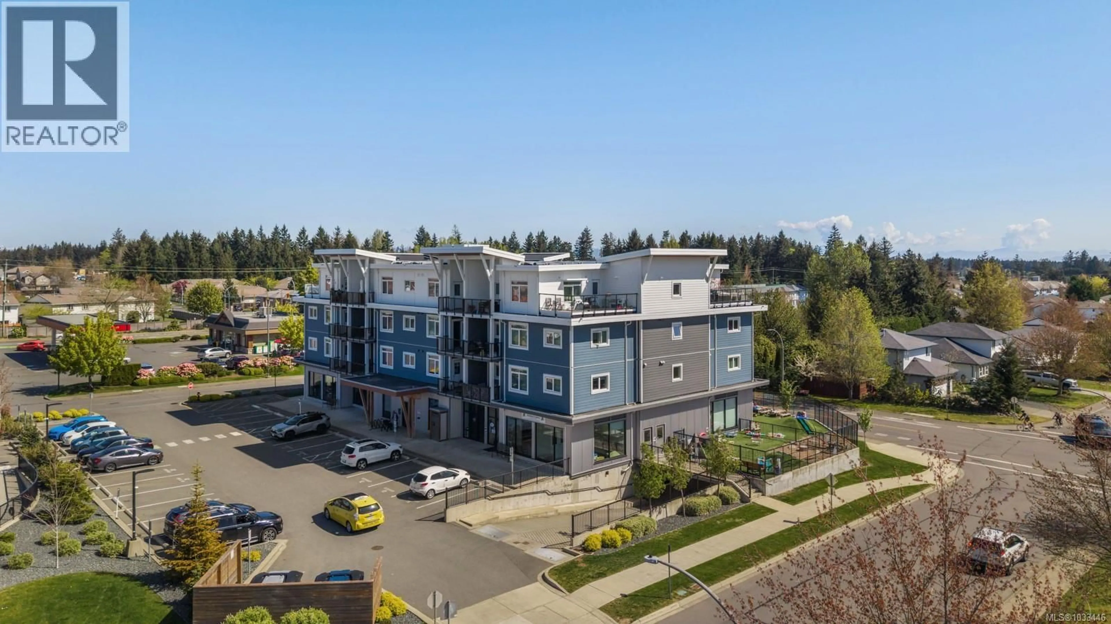 A pic from outside/outdoor area/front of a property/back of a property/a pic from drone, unknown for 403 - 695 ASPEN ROAD, Comox British Columbia V9M4H6