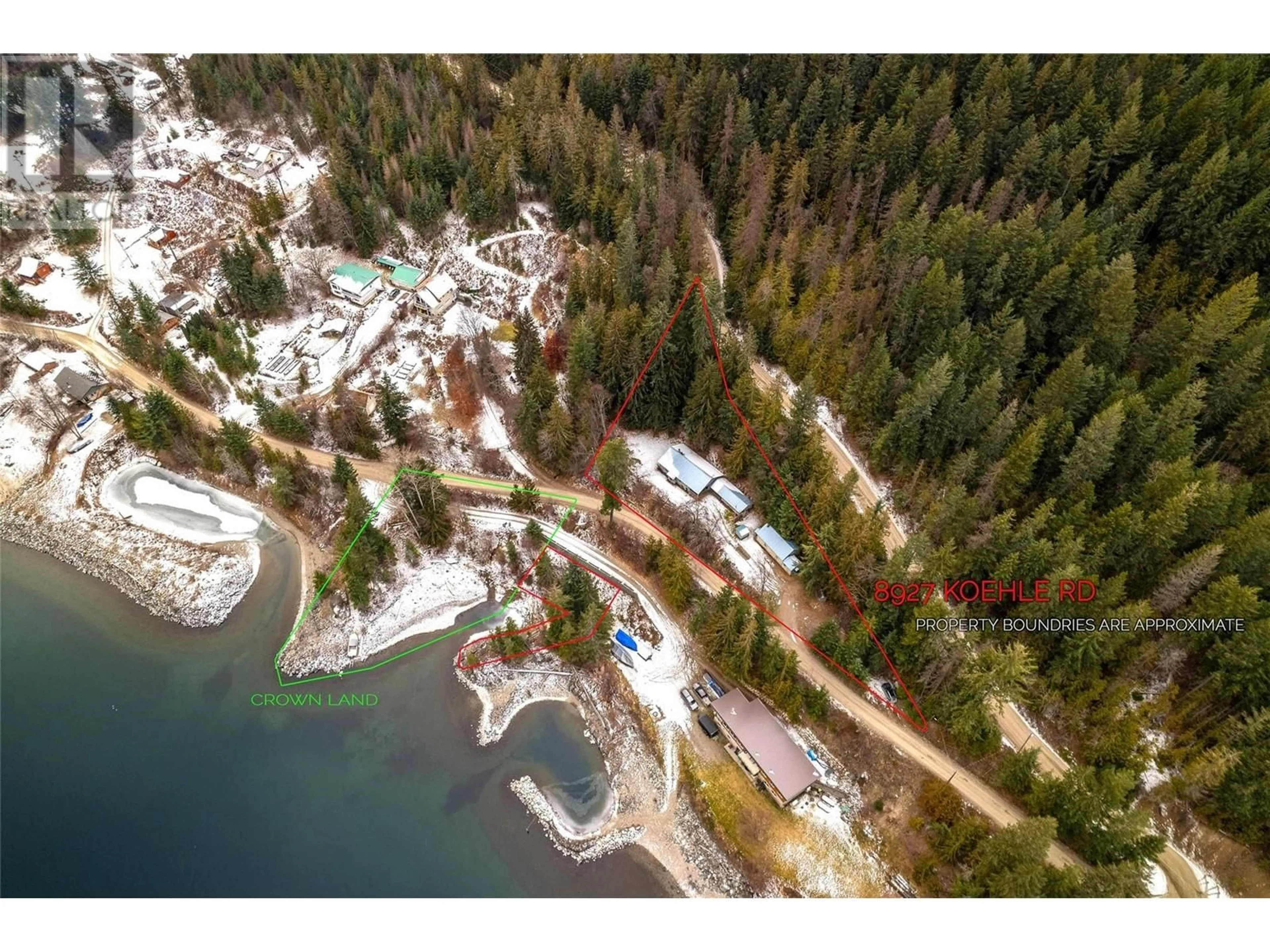 A pic from outside/outdoor area/front of a property/back of a property/a pic from drone, water/lake/river/ocean view for 8927 Koehle Road, Kaslo British Columbia V0G1M0