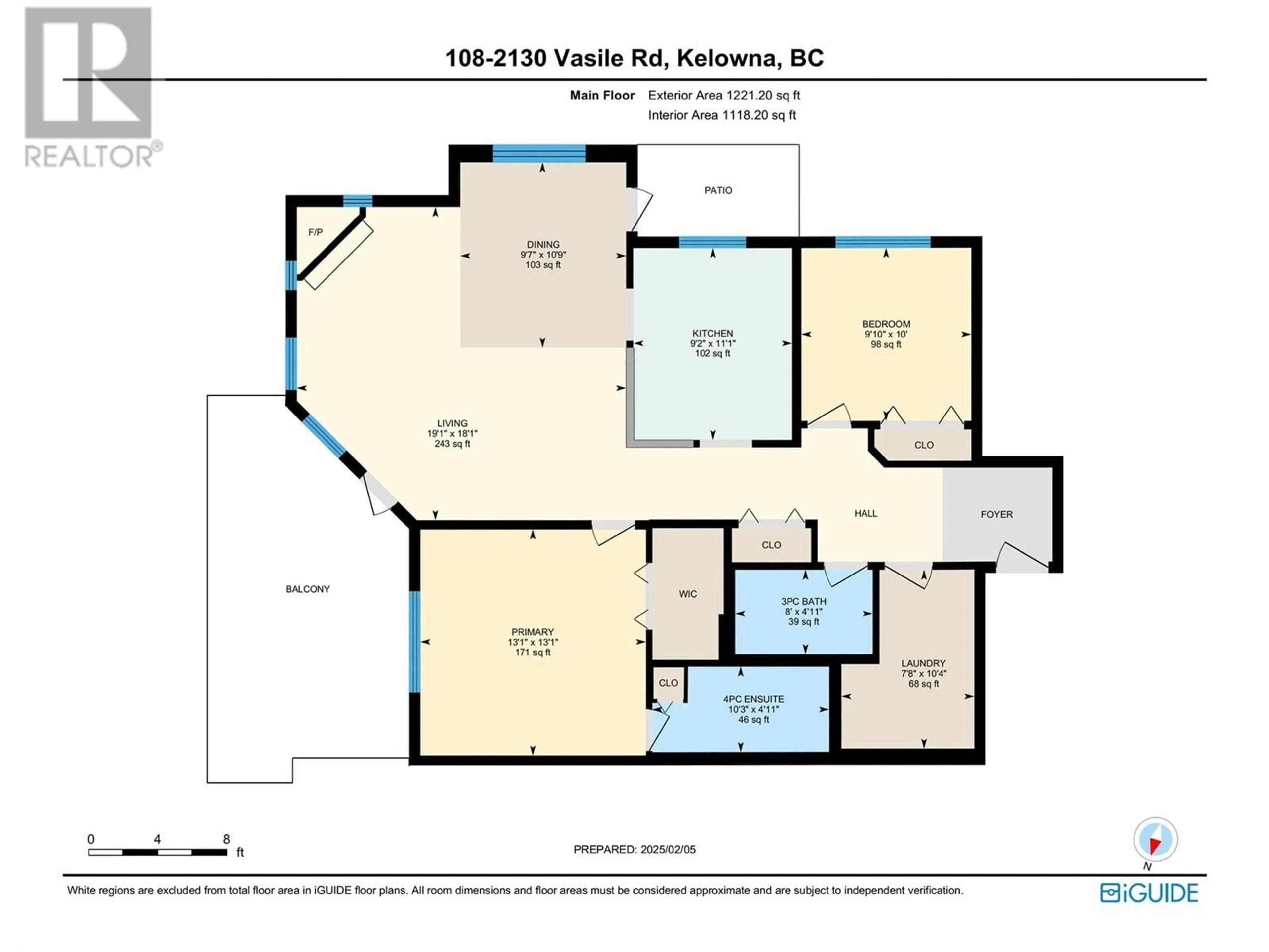 Floor plan for 108 - 2130 VASILE ROAD, Kelowna British Columbia V1Y6H5
