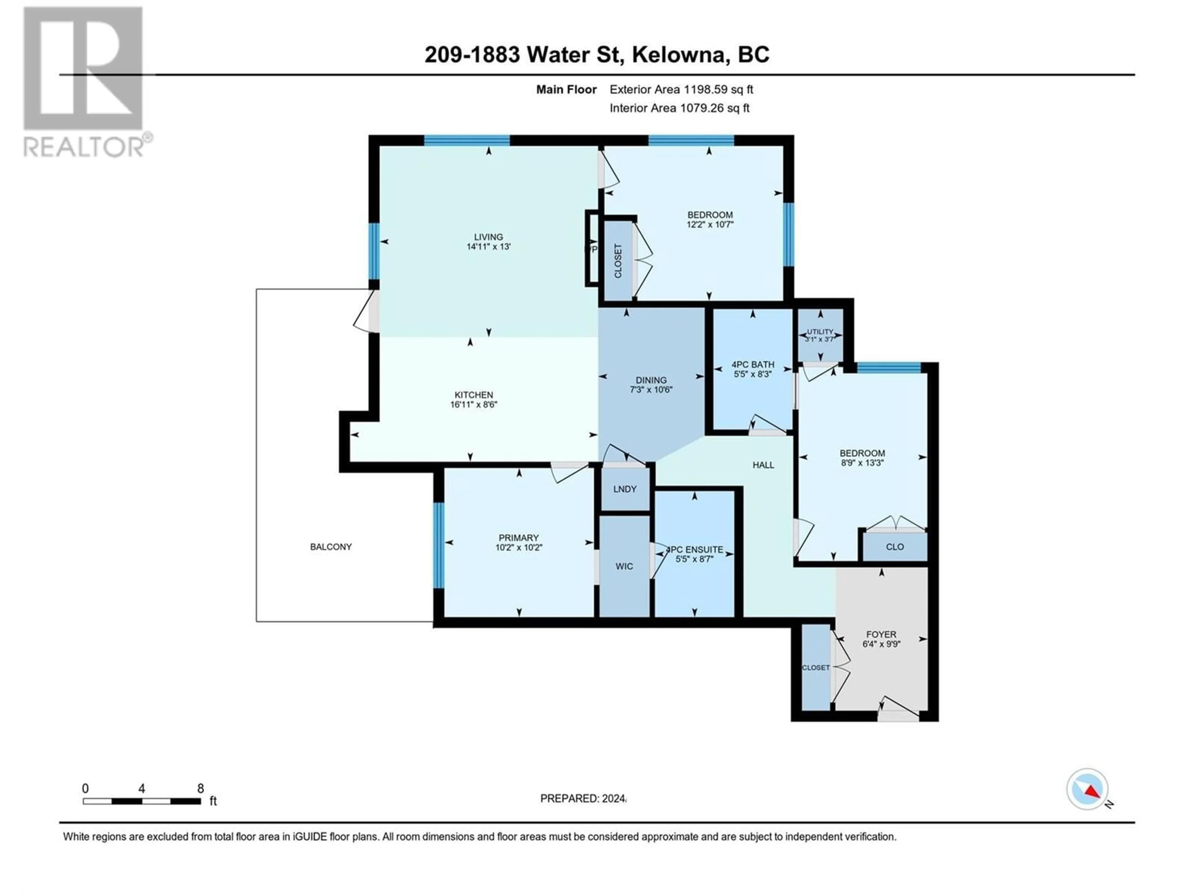 Floor plan for 209 - 1883 WATER STREET, Kelowna British Columbia V1Y1K4