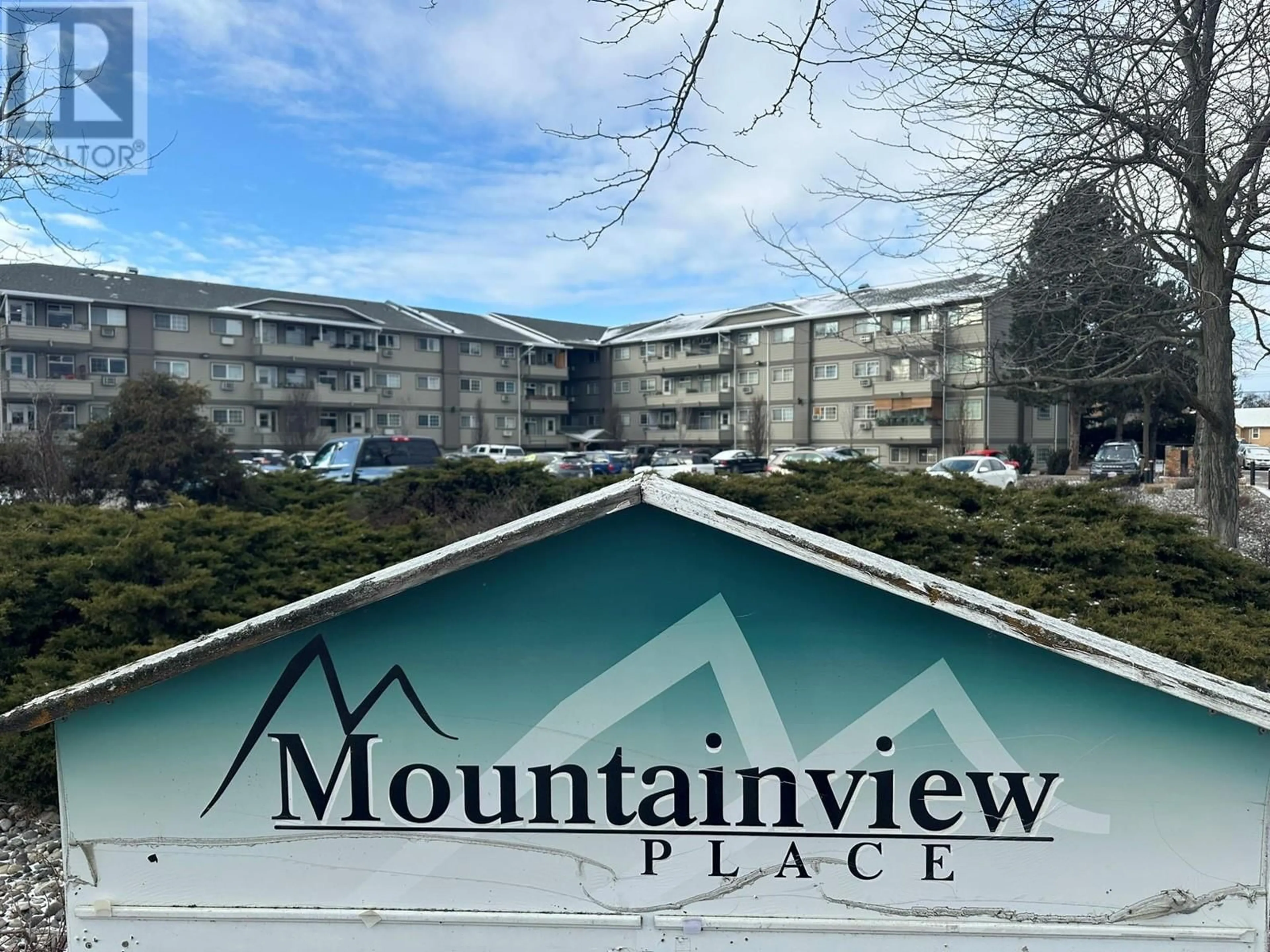 A pic from outside/outdoor area/front of a property/back of a property/a pic from drone, mountain view for 3700 28A Street Unit# 101, Vernon British Columbia V1T9K6