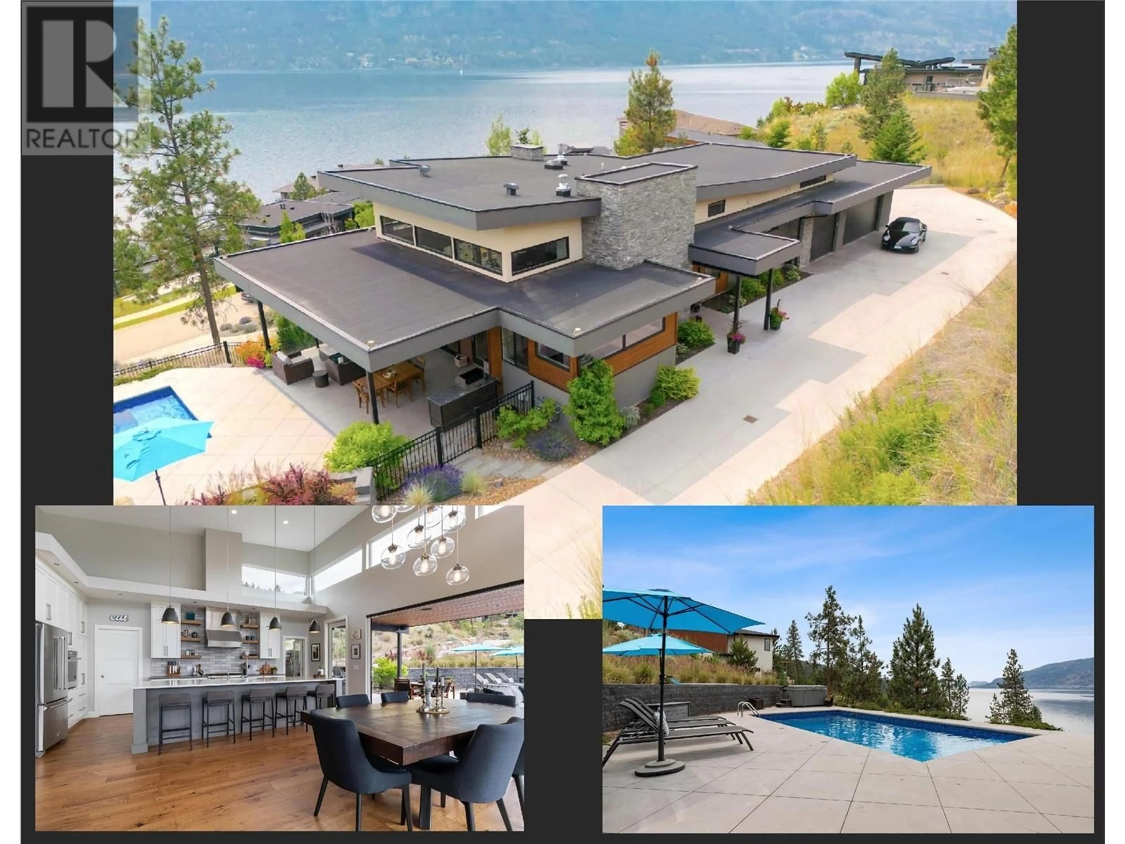 A pic from outside/outdoor area/front of a property/back of a property/a pic from drone, water/lake/river/ocean view for 1740 Granite Road, Lake Country British Columbia V4V1M9