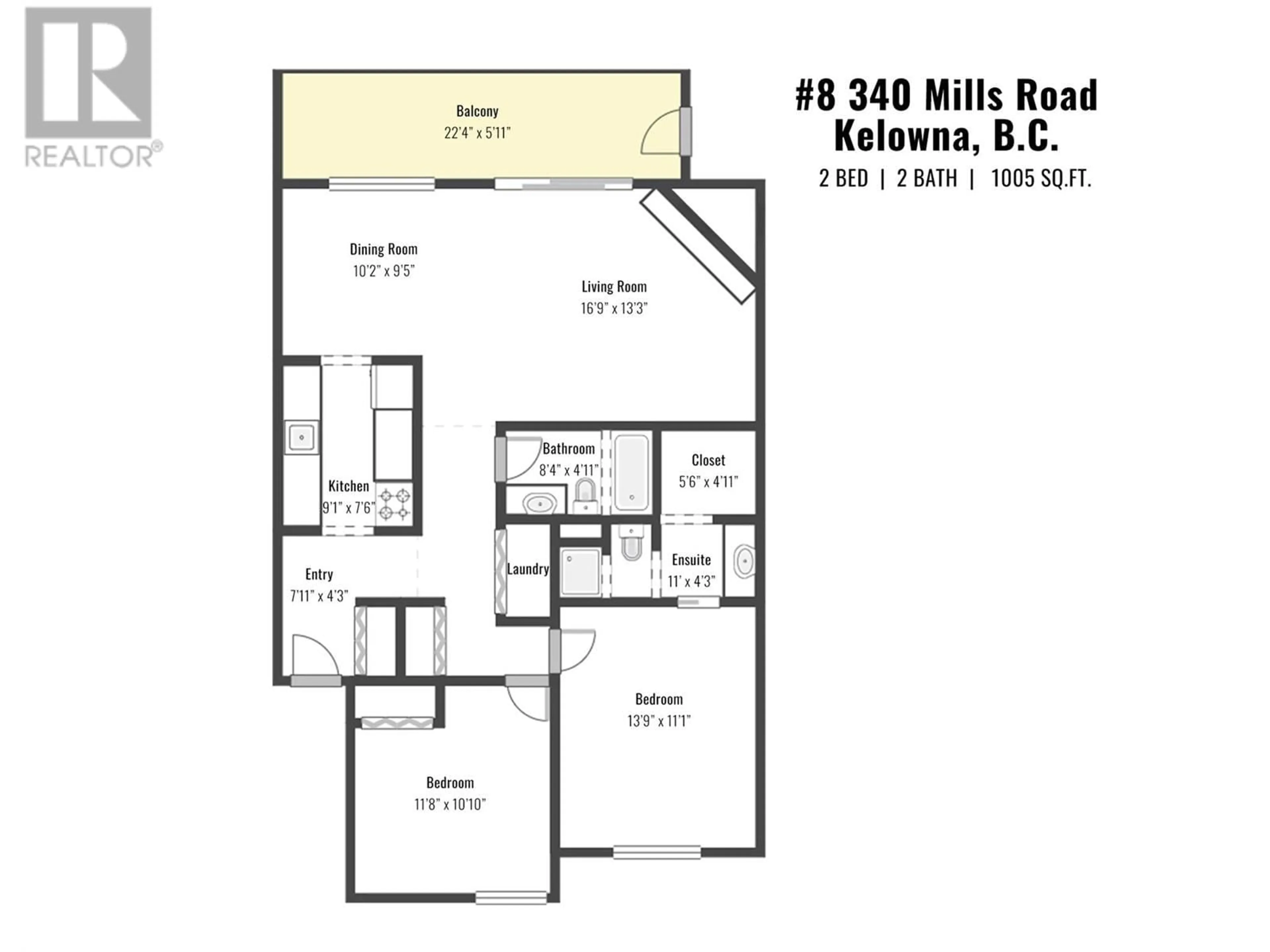 Floor plan for 340 Mills Road Unit# 8, Kelowna British Columbia V1X4G8