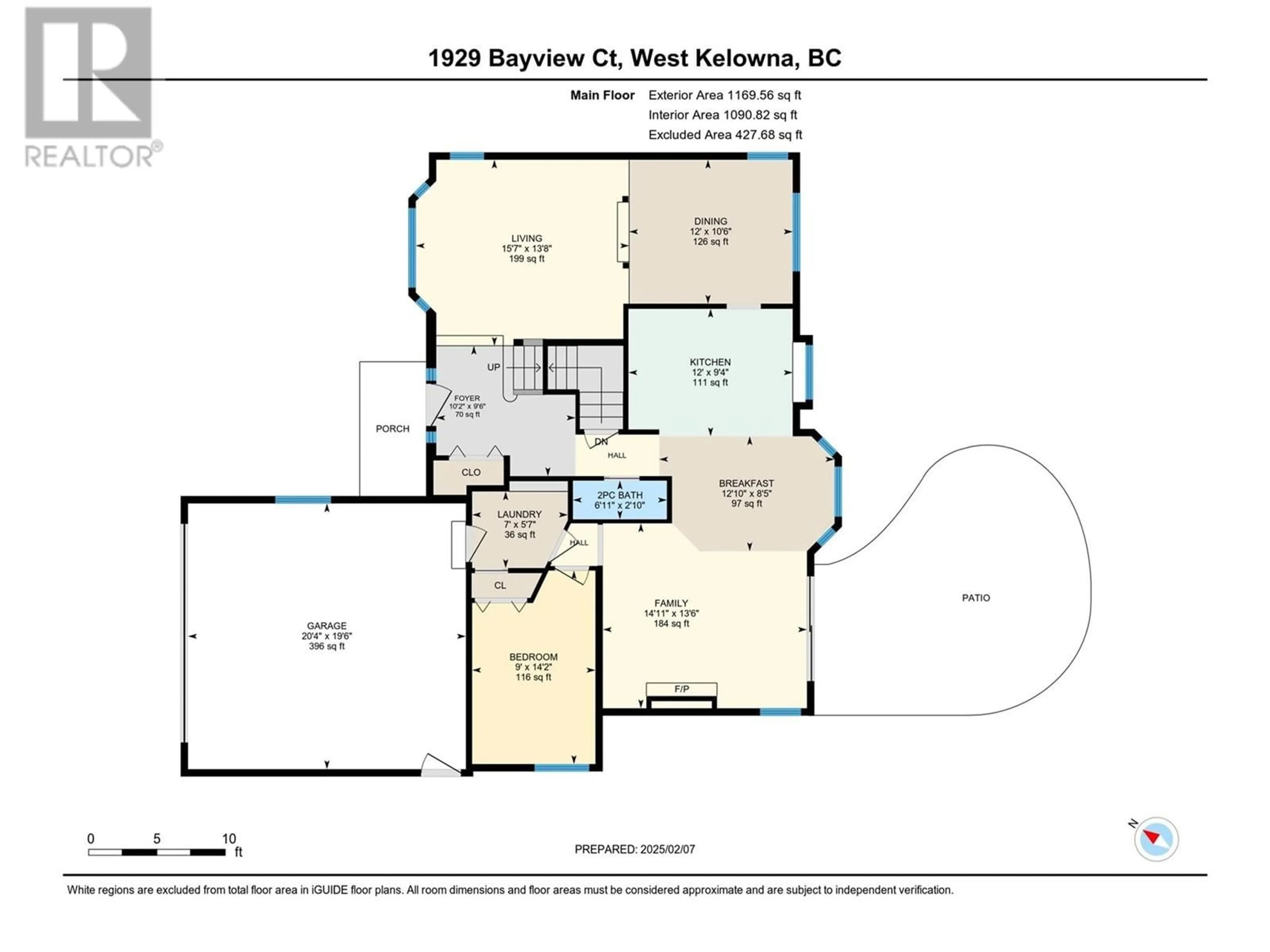 Floor plan for 1929 BAYVIEW COURT, Westbank British Columbia V1Z3L8