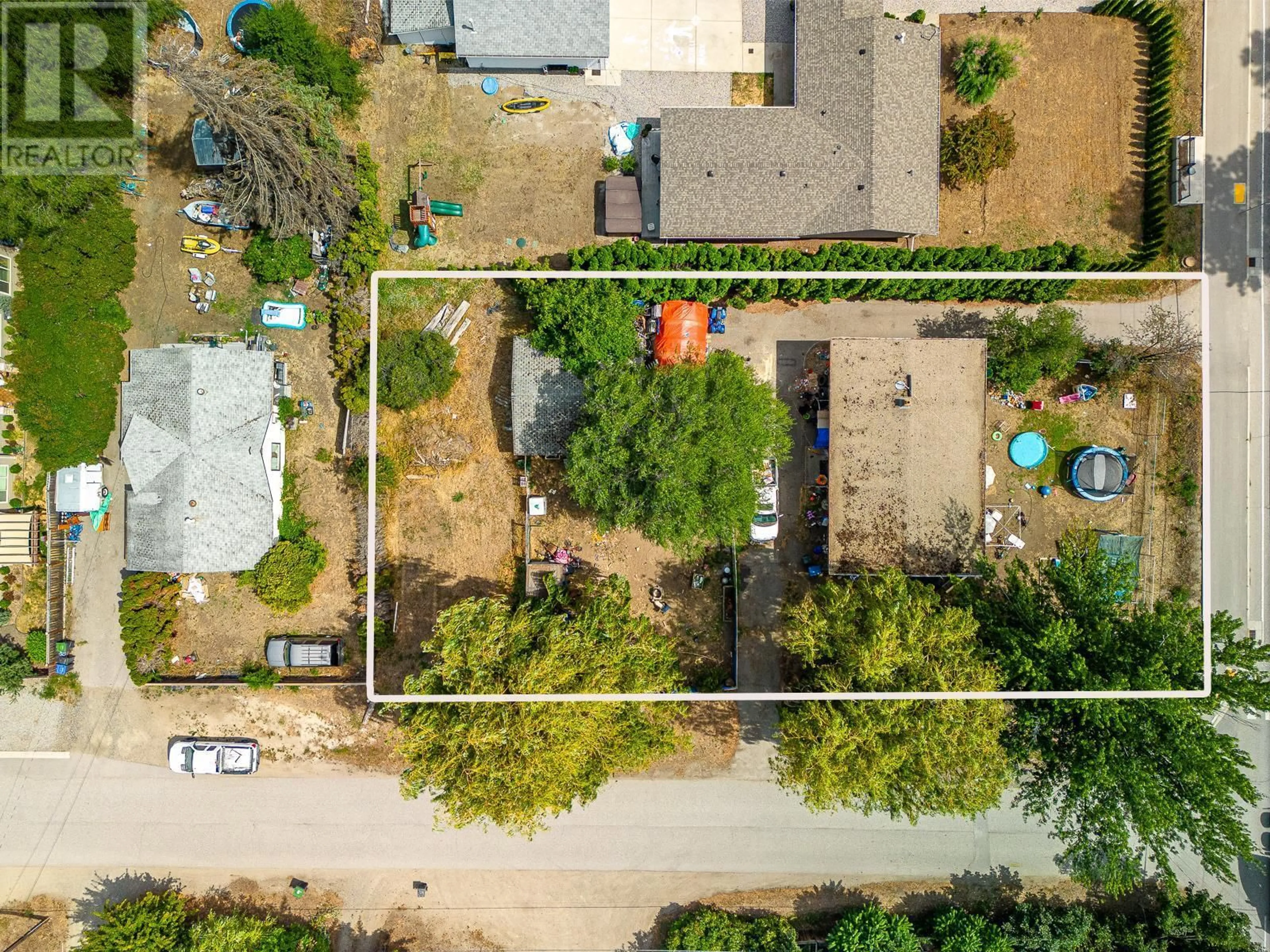 A pic from outside/outdoor area/front of a property/back of a property/a pic from drone, street for 3310 BEAVER LAKE ROAD, Lake Country British Columbia V4V1S6
