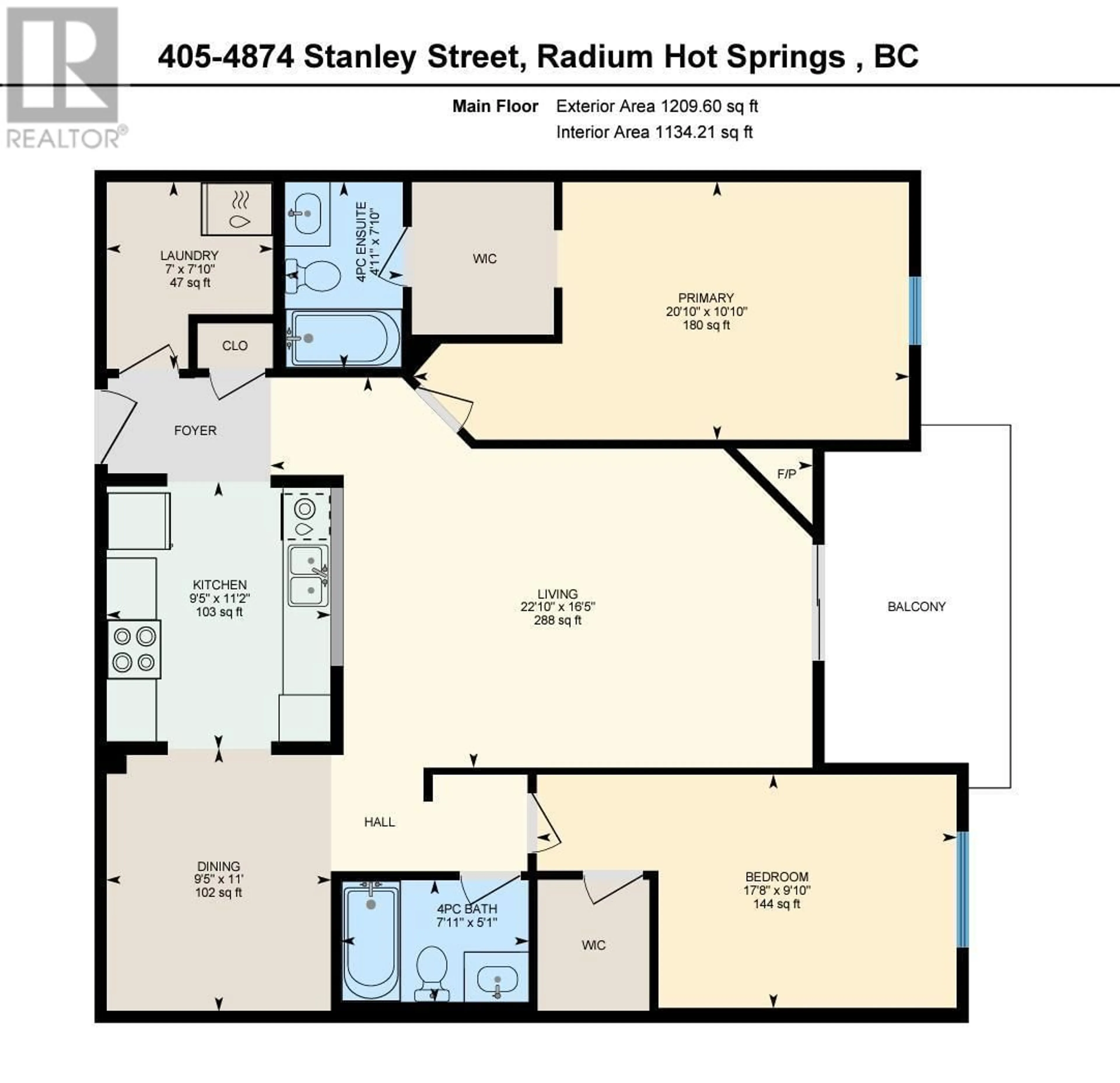 Floor plan for 4874 STANLEY Street Unit# 405, Radium Hot Springs British Columbia V0A1M0