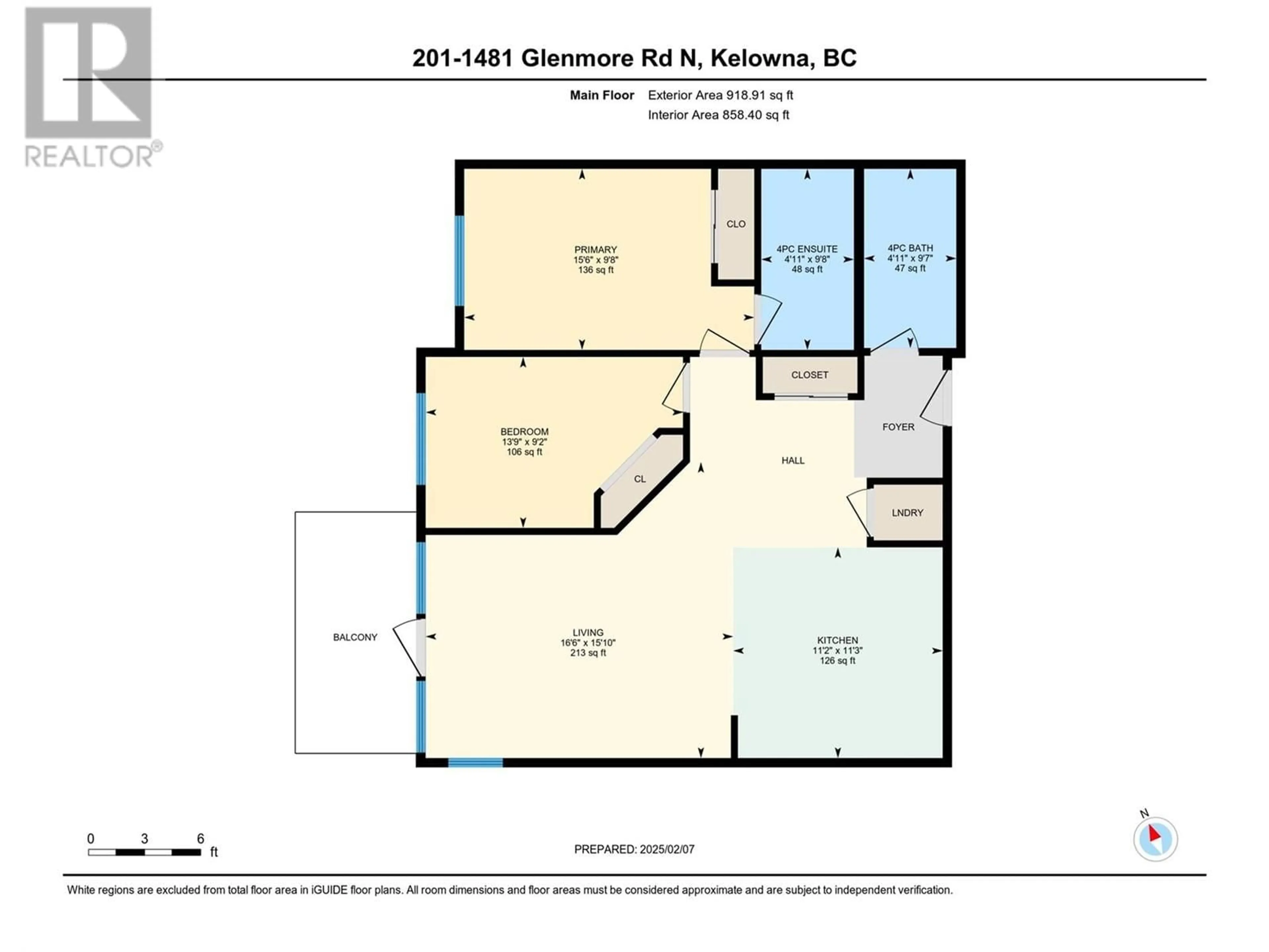 Floor plan for 1481 Glenmore Road Unit# 201, Kelowna British Columbia V1V2C5